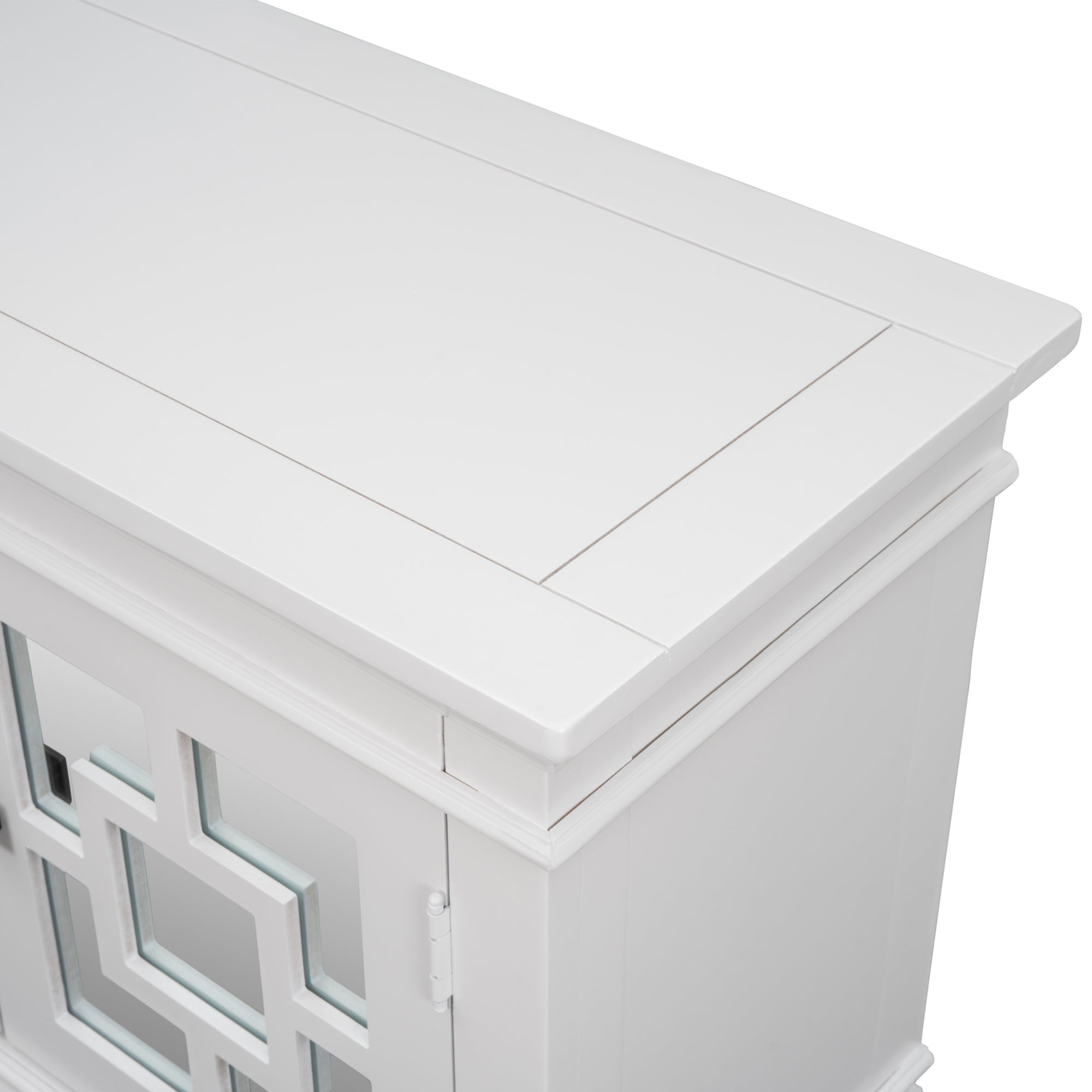 24" Tall Wood 2-door Accent Cabinet with Mirror Door