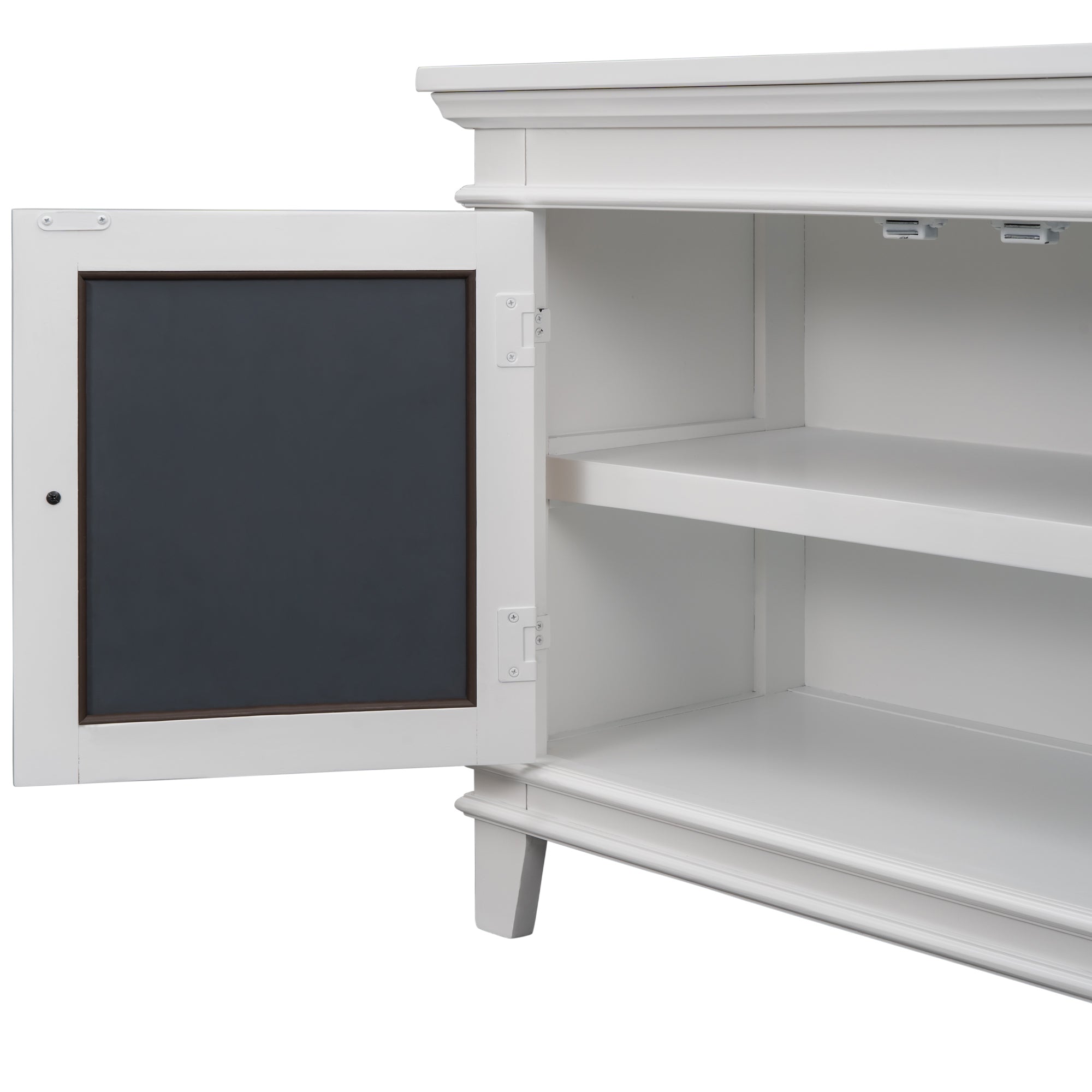 24" Tall Wood 2-door Accent Cabinet with Mirror Door