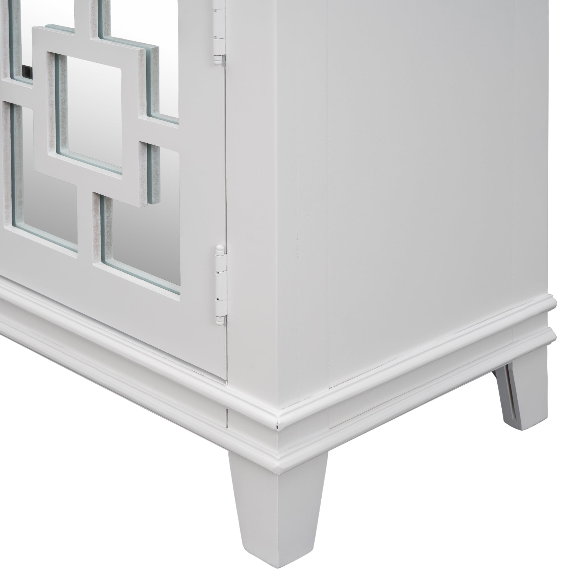 24" Tall Wood 2-door Accent Cabinet with Mirror Door