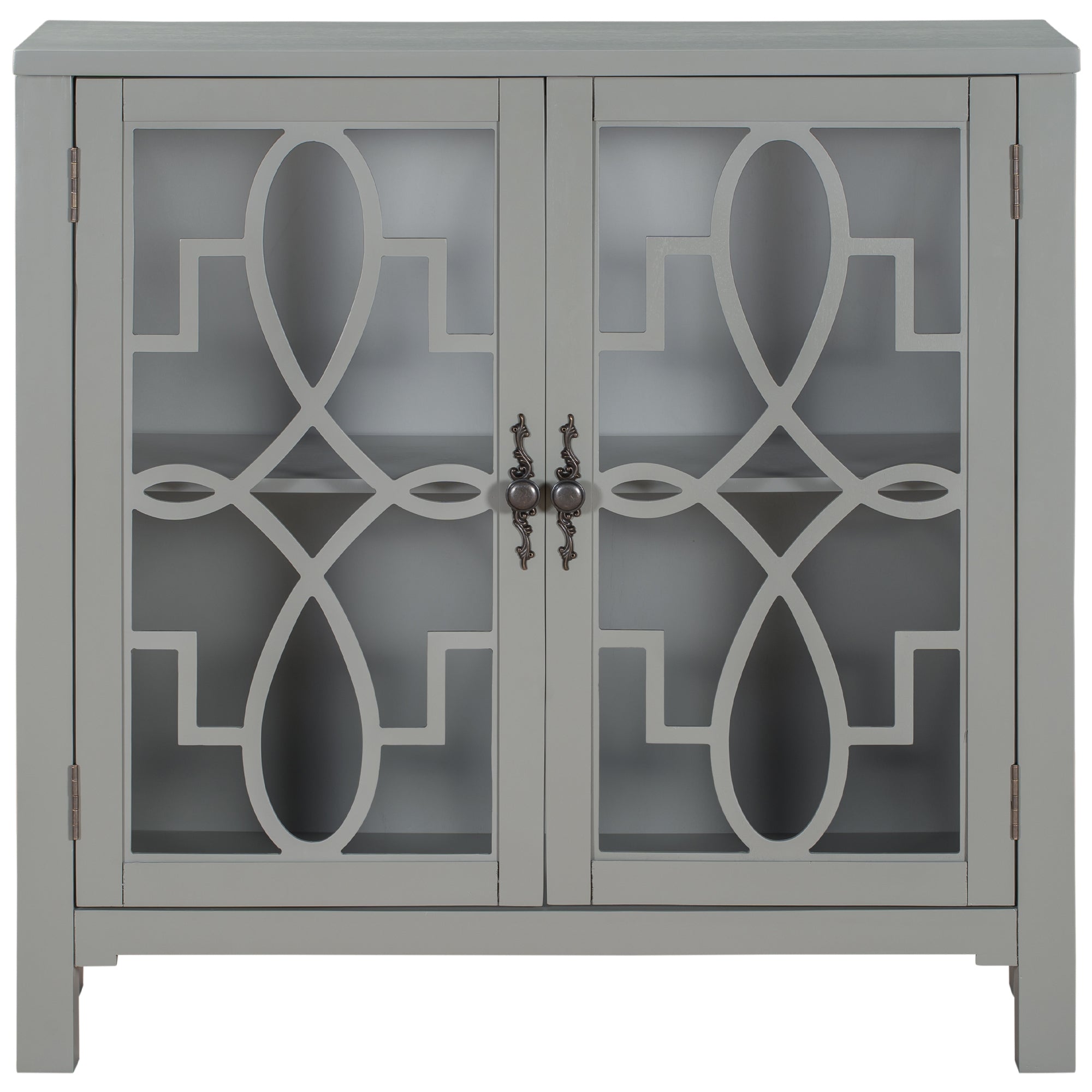 36" Tall Wood 2-door Accent Cabinet with Adjustable Shelf