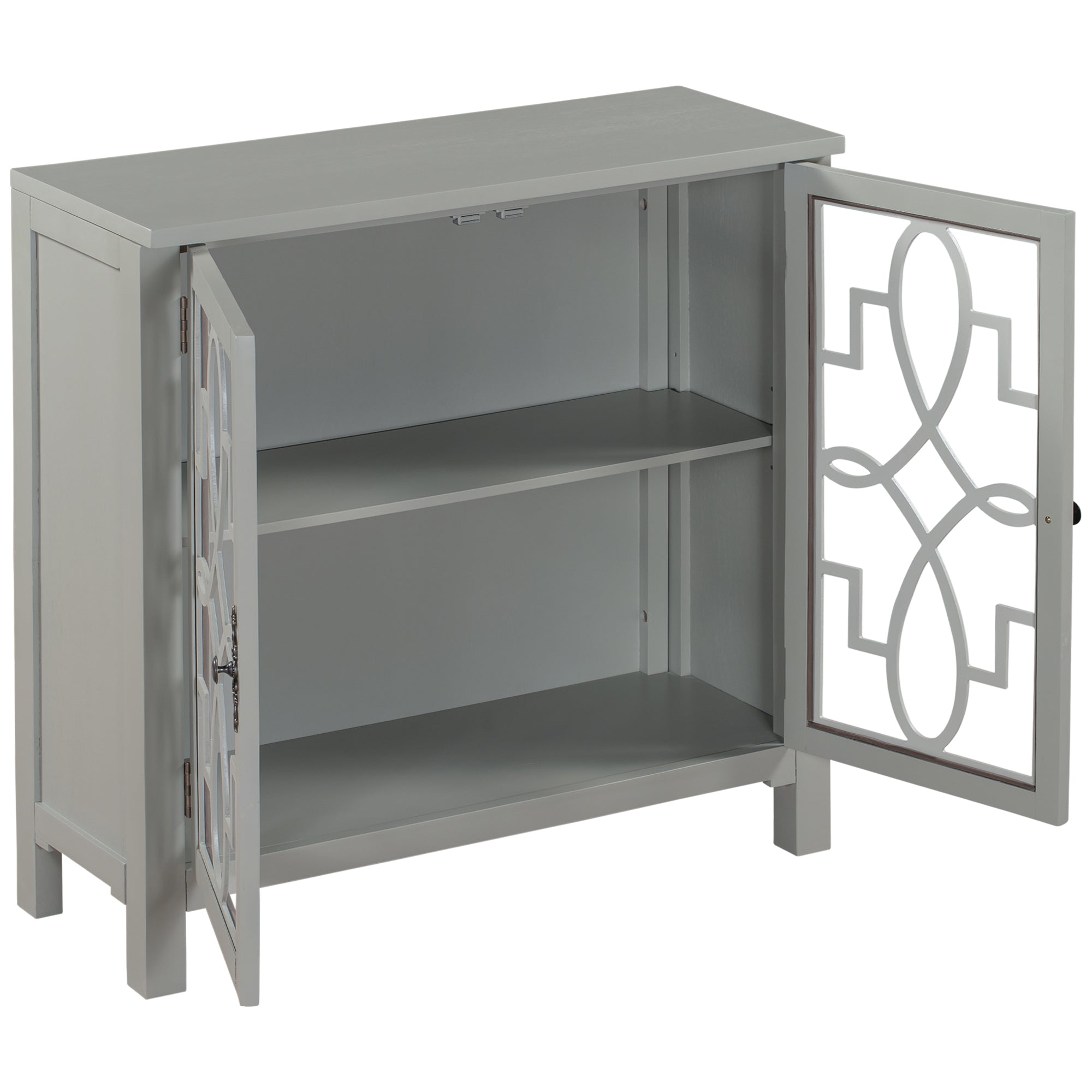 36" Tall Wood 2-door Accent Cabinet with Adjustable Shelf