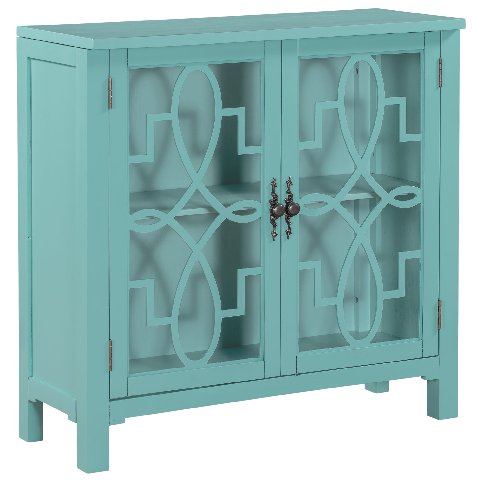 36" Tall Wood 2-door Accent Cabinet with Adjustable Shelf
