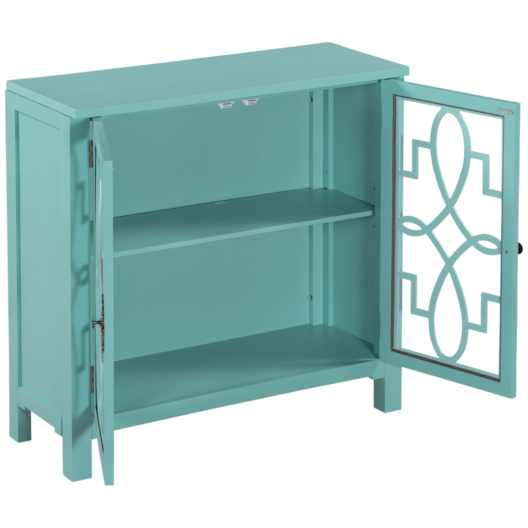 36" Tall Wood 2-door Accent Cabinet with Adjustable Shelf