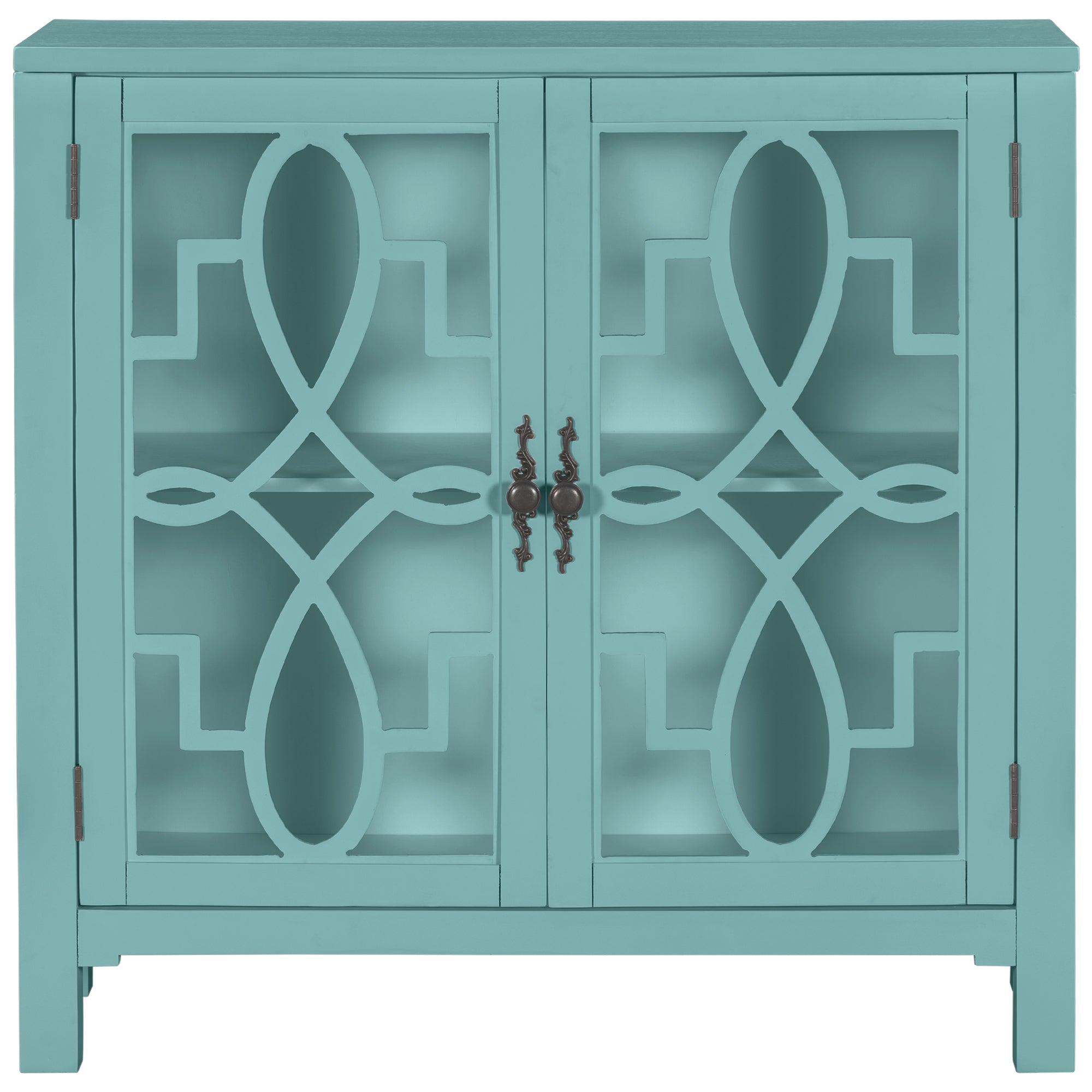 36" Tall Wood 2-door Accent Cabinet with Adjustable Shelf