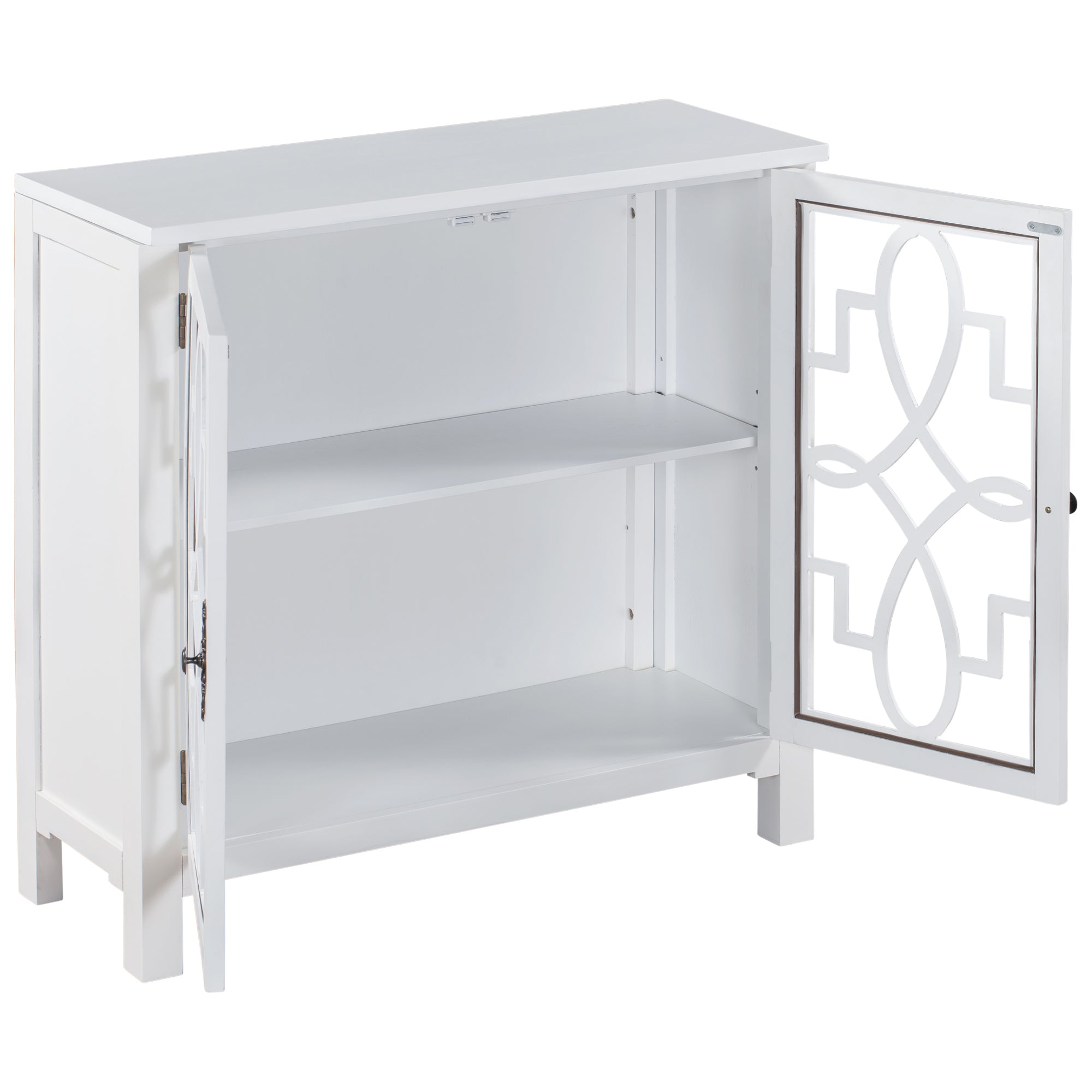 36" Tall Wood 2-door Accent Cabinet with Adjustable Shelf