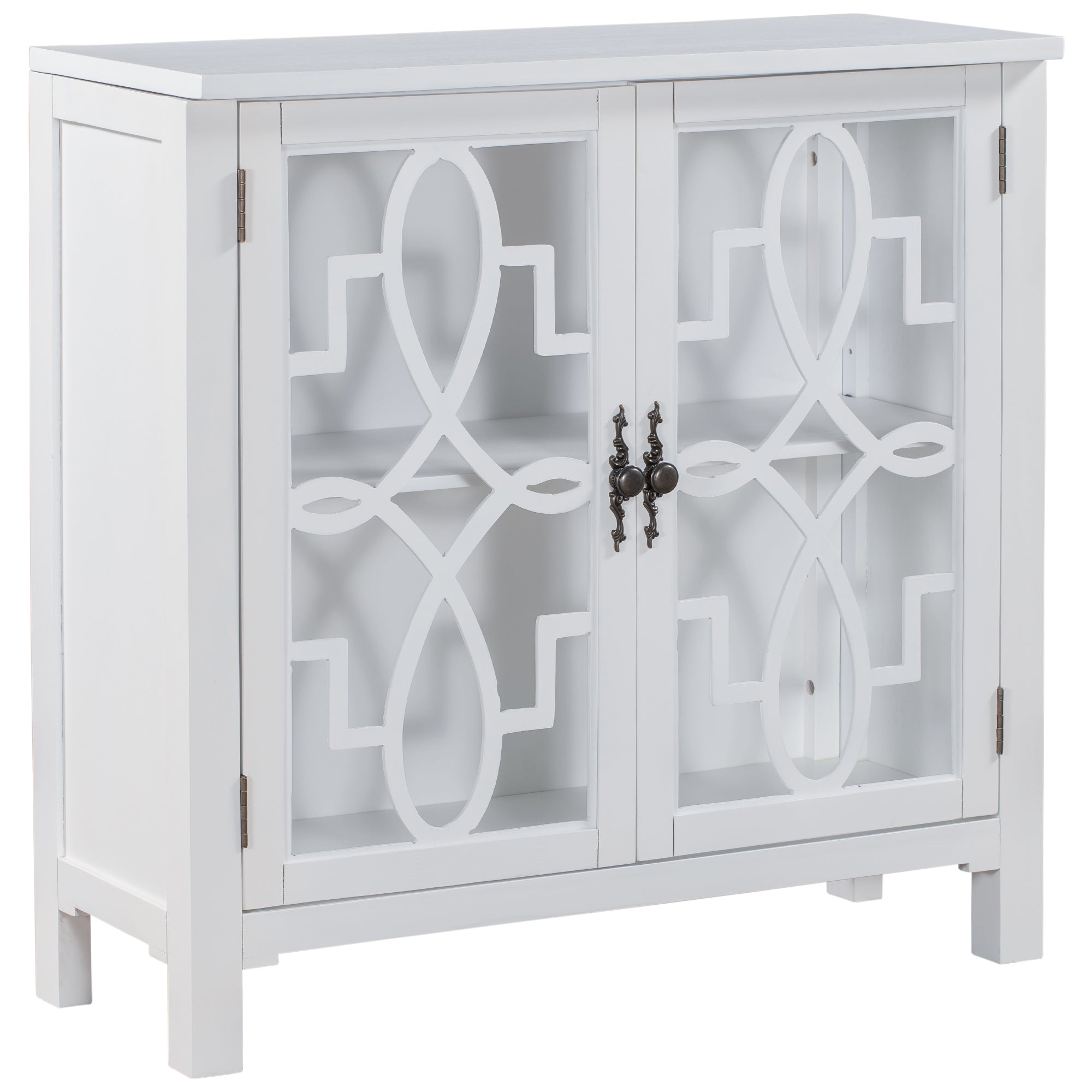 36" Tall Wood 2-door Accent Cabinet with Adjustable Shelf