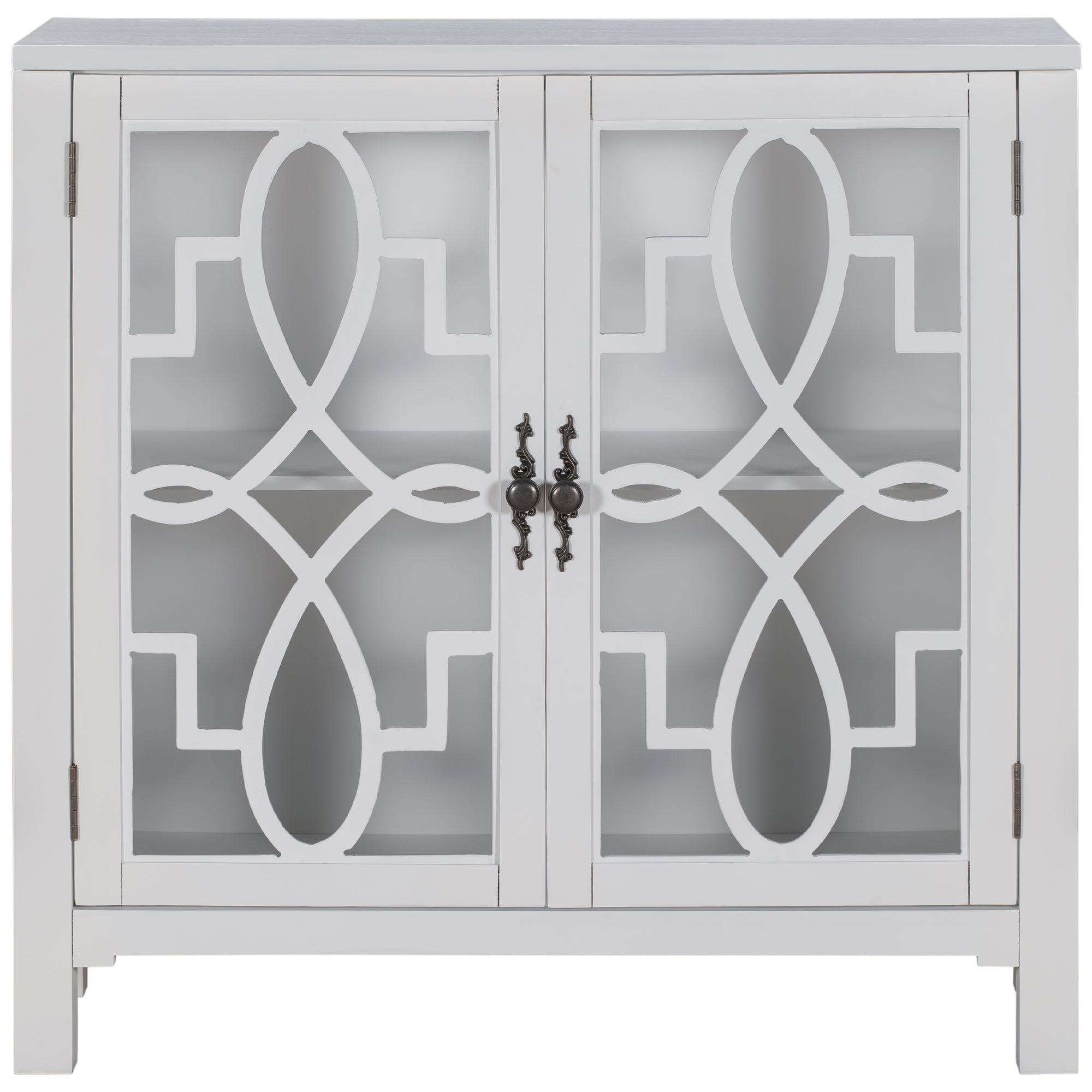 36" Tall Wood 2-door Accent Cabinet with Adjustable Shelf