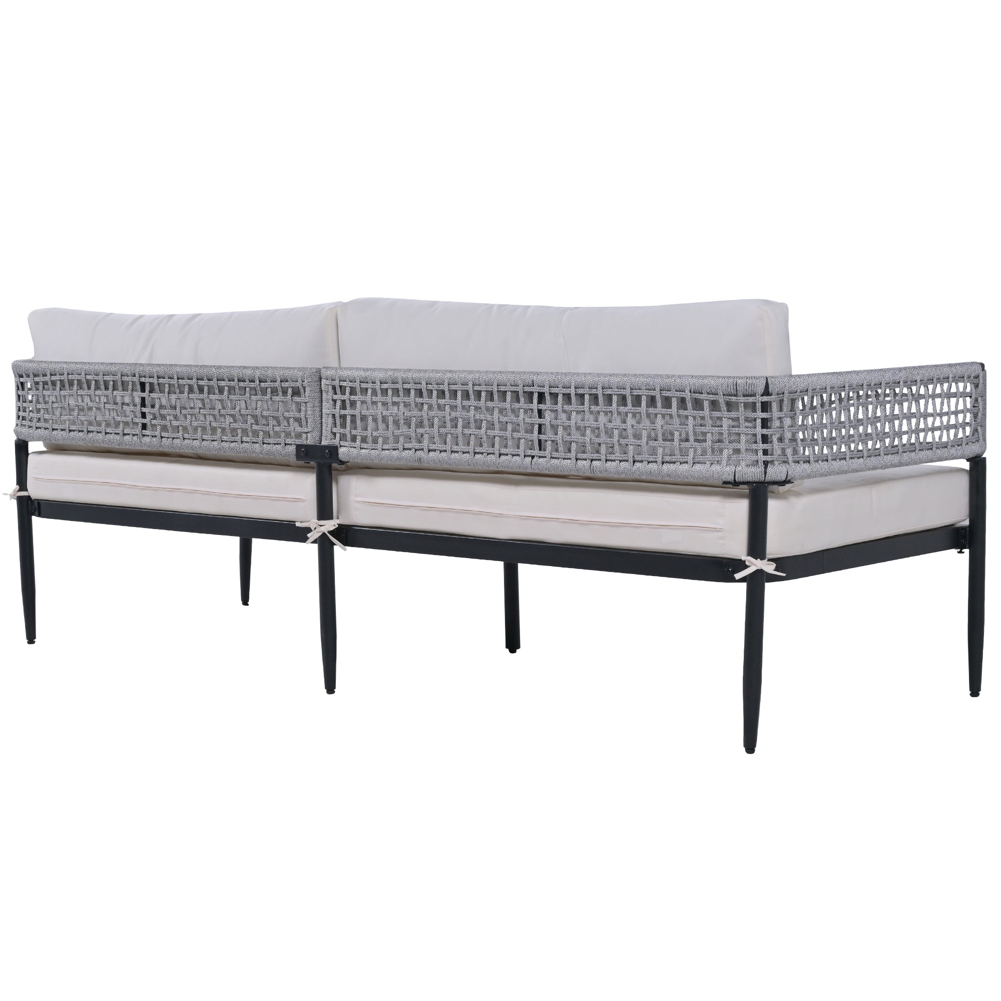 4 Pieces Outdoor Patio Sectional Sofa with Cushions