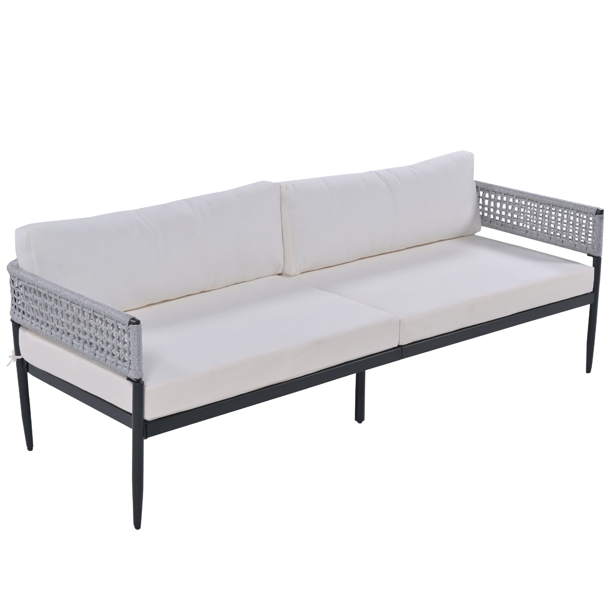 4 Pieces Outdoor Patio Sectional Sofa with Cushions