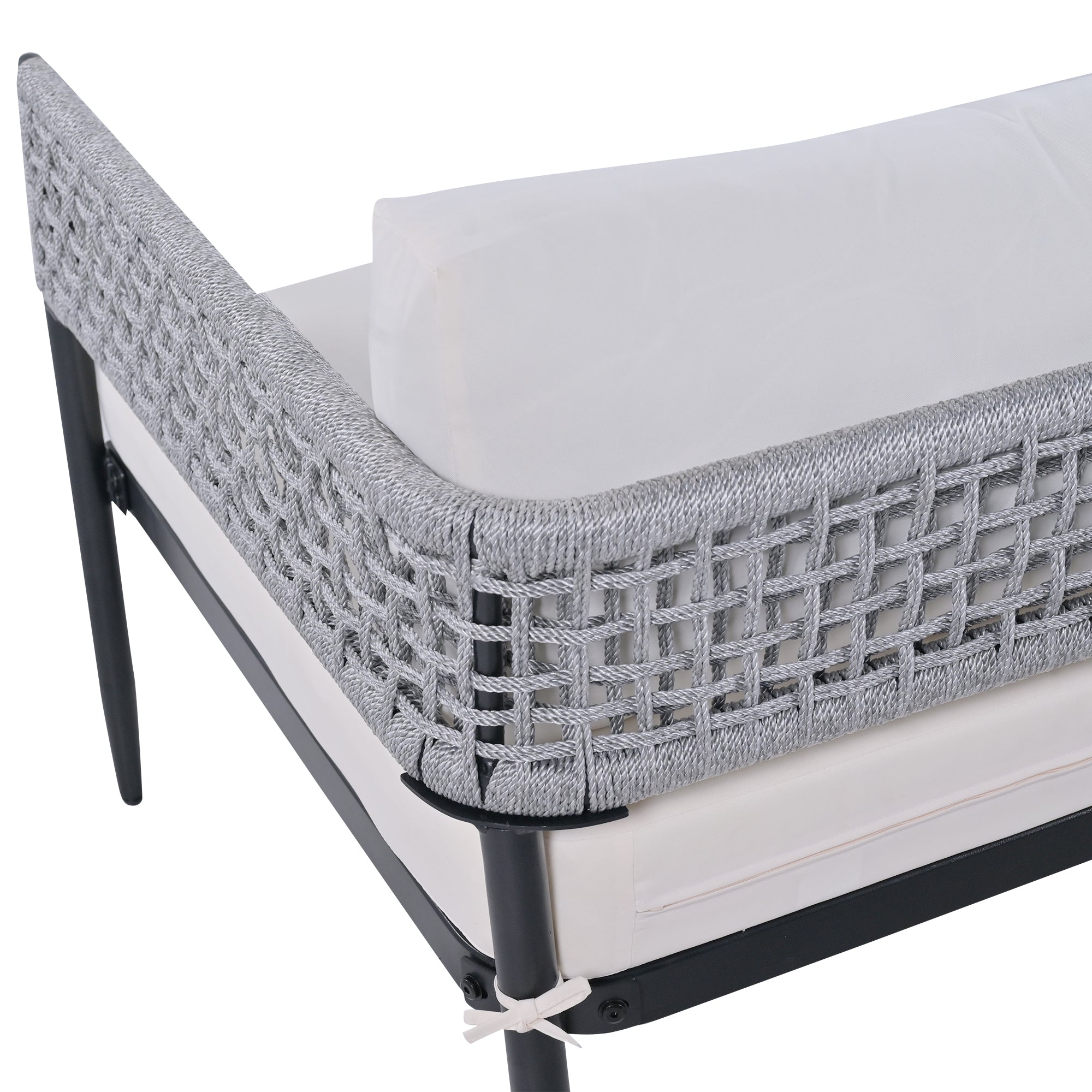 4 Pieces Outdoor Patio Sectional Sofa with Cushions