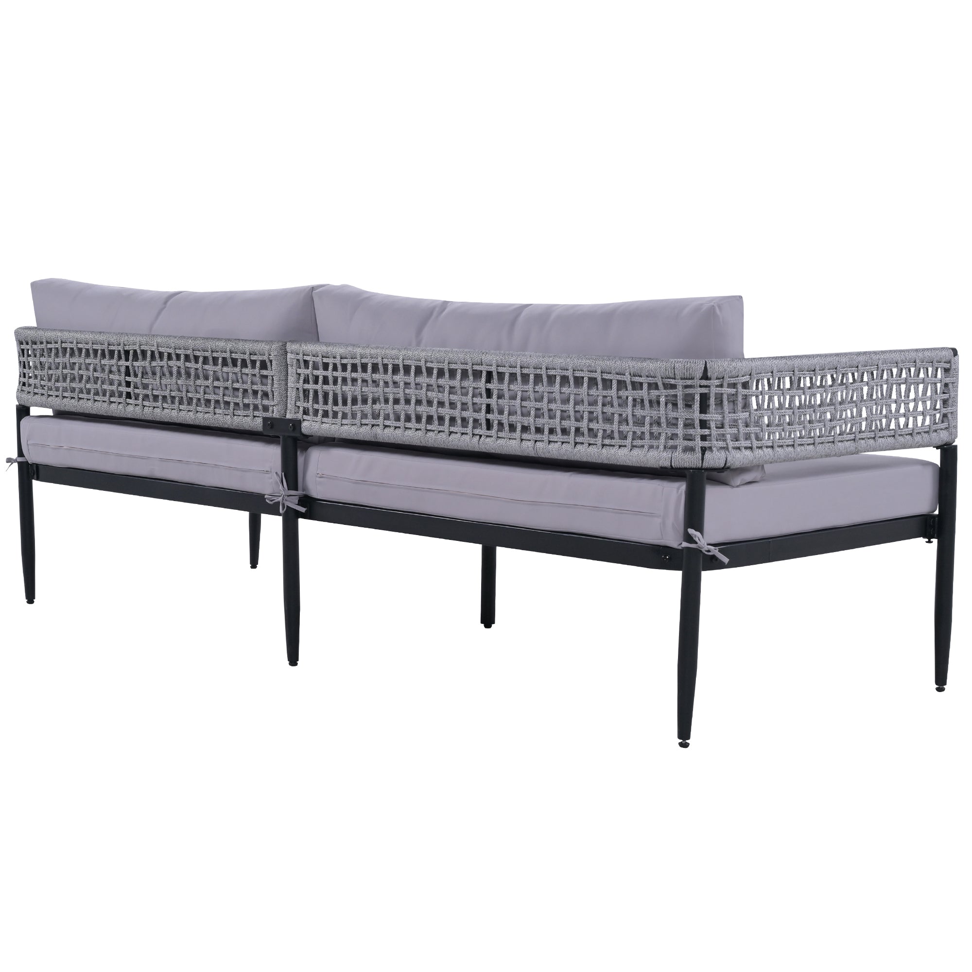 4 Pieces Outdoor Patio Sectional Sofa with Cushions