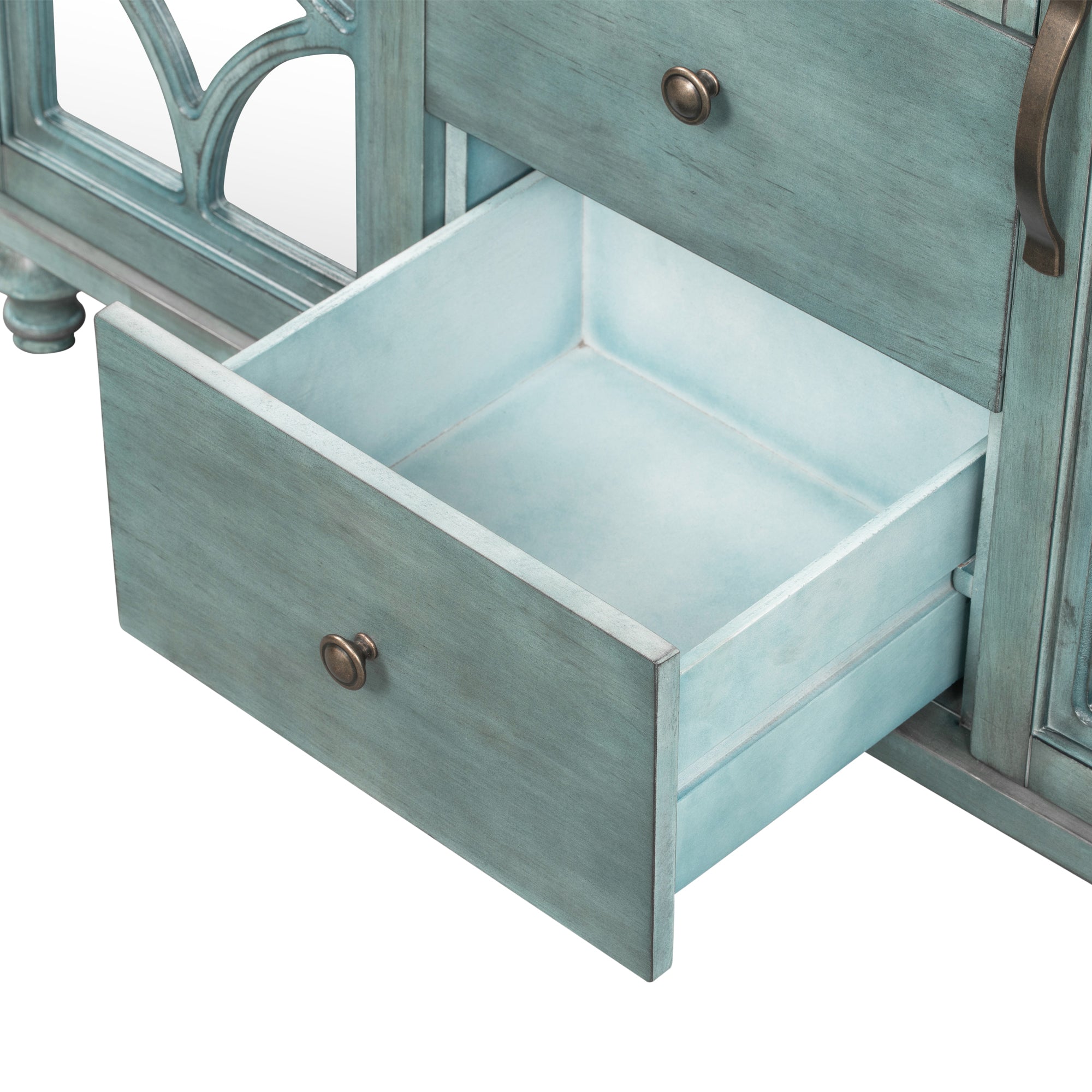 48-inch Wood Sideboard with Exterior Shelf and 2 Drawers