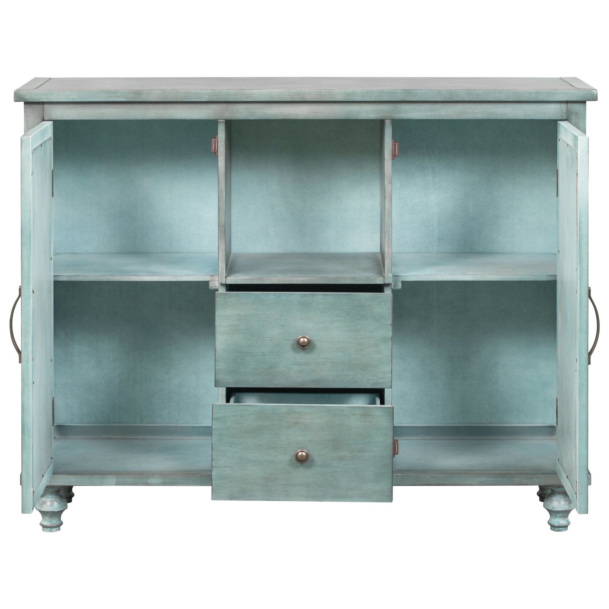 48-inch Wood Sideboard with Exterior Shelf and 2 Drawers