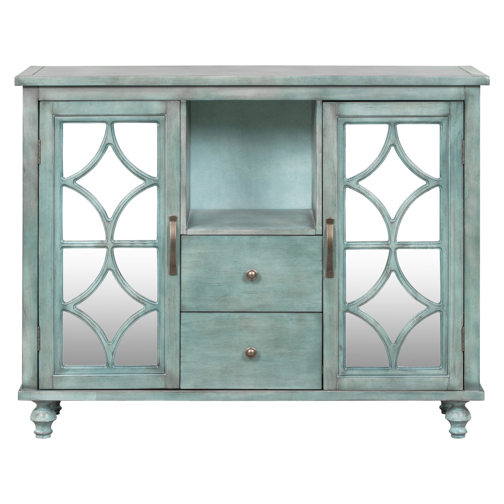 48-inch Wood Sideboard with Exterior Shelf and 2 Drawers