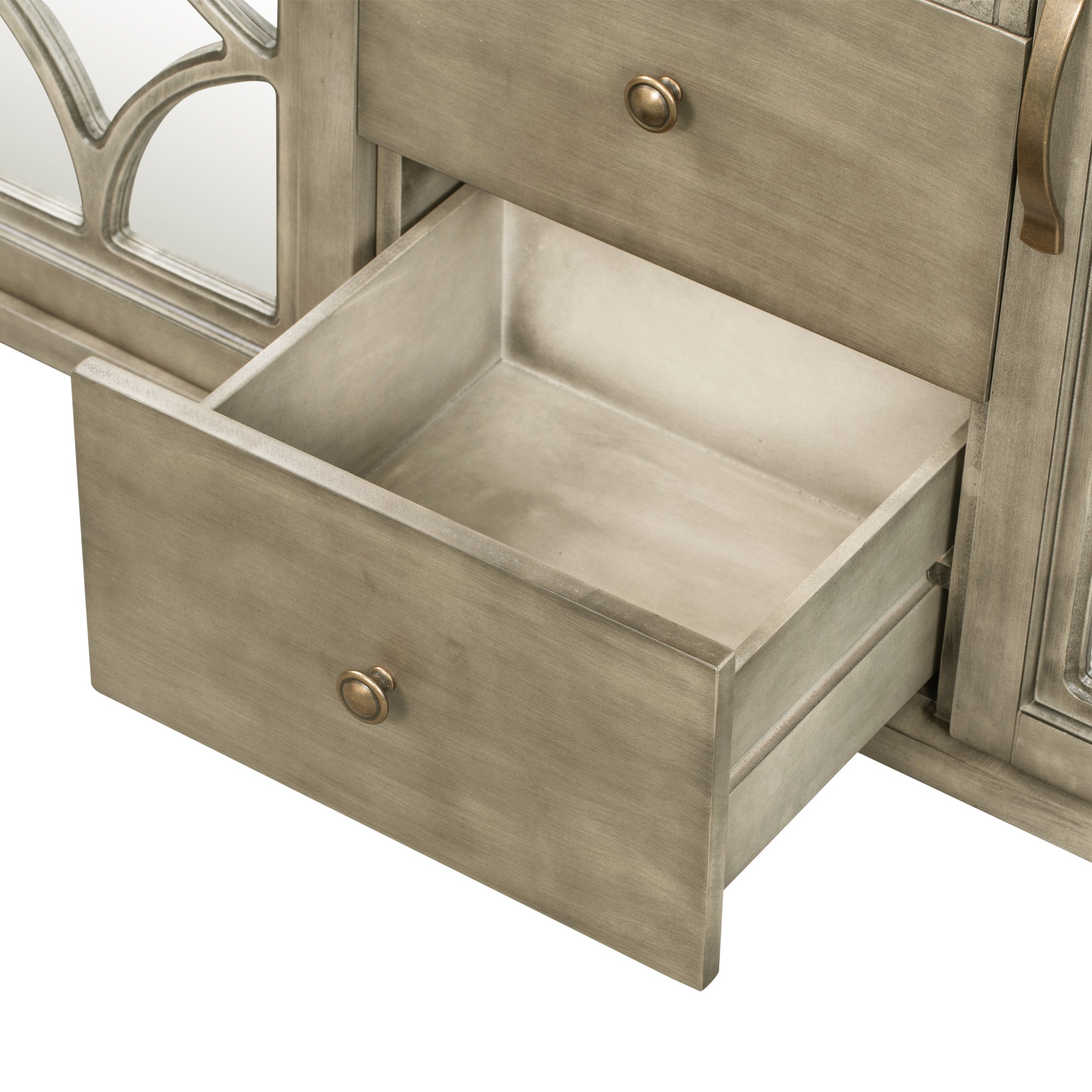 48-inch Wood Sideboard with Exterior Shelf and 2 Drawers