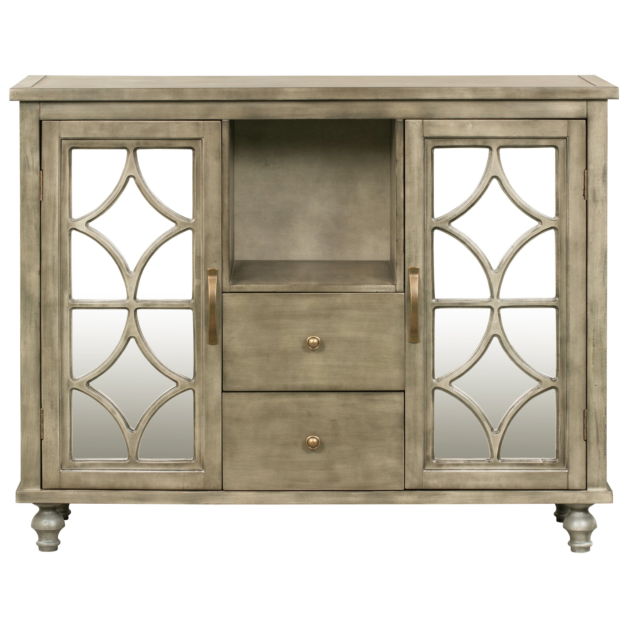 48-inch Wood Sideboard with Exterior Shelf and 2 Drawers