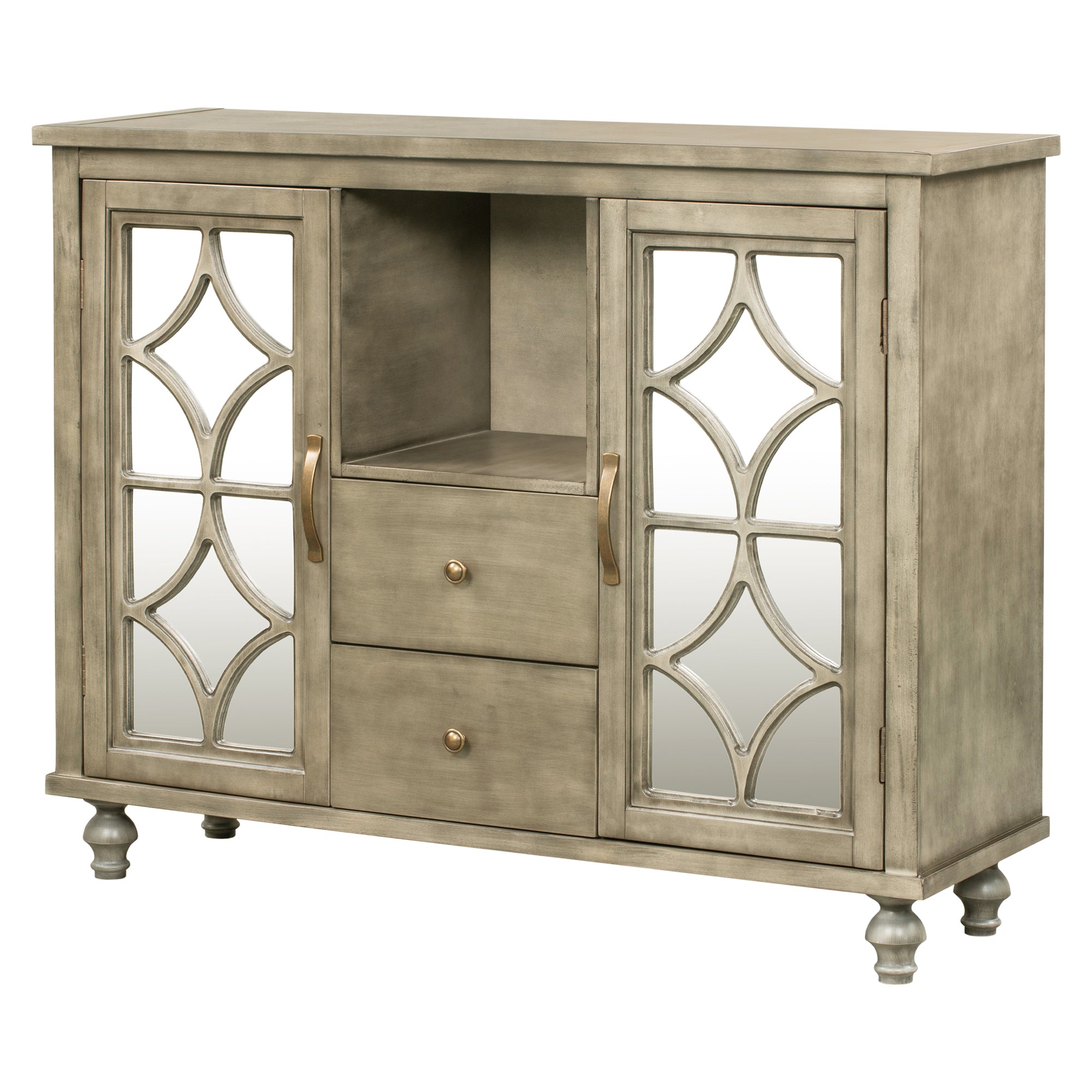 48-inch Wood Sideboard with Exterior Shelf and 2 Drawers