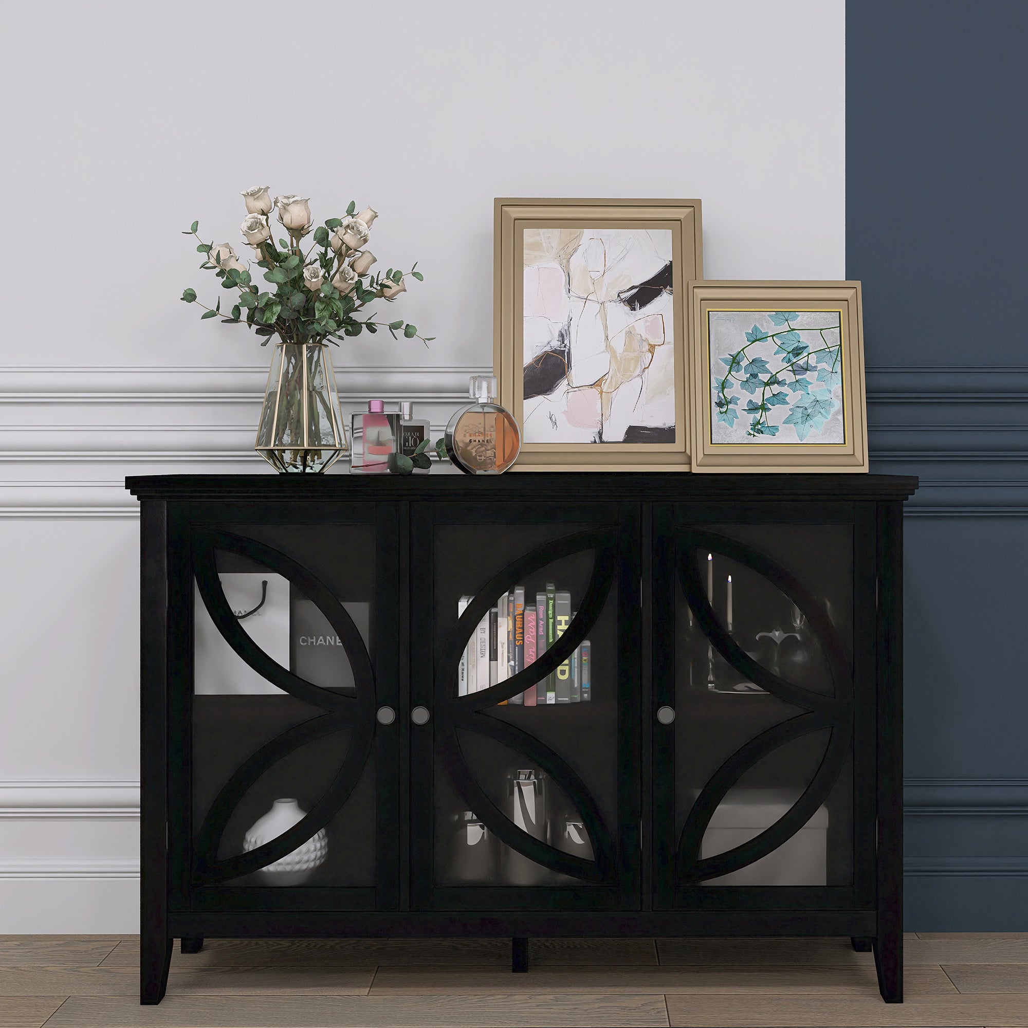 48-inch Wood Sideboard with Adjustable Shelf