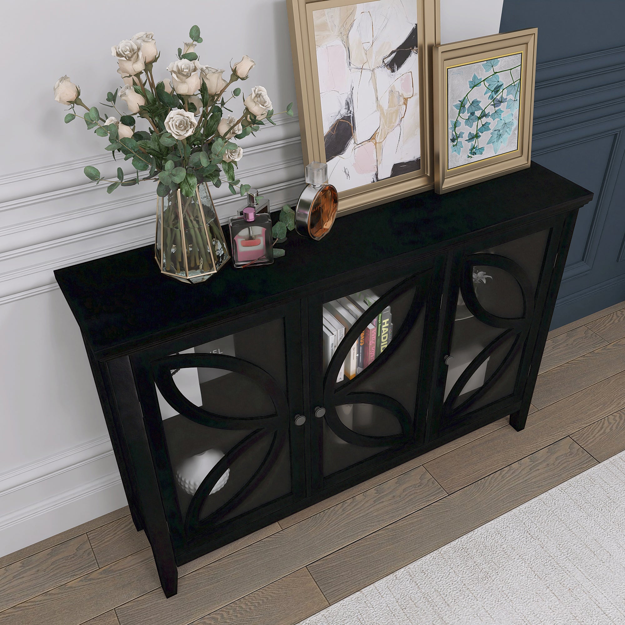 48-inch Wood Sideboard with Adjustable Shelf