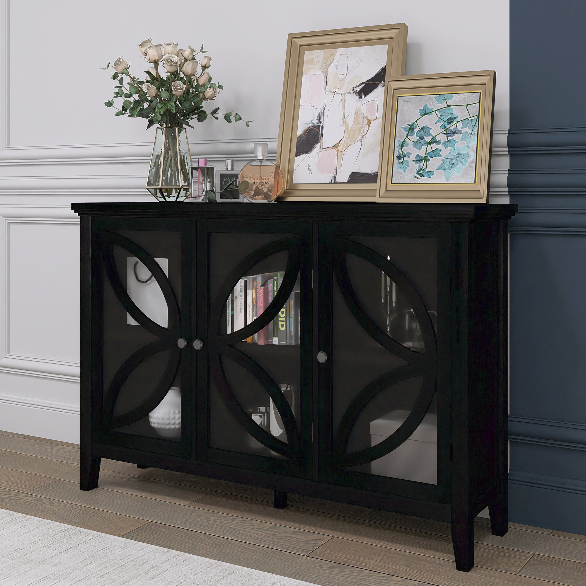 48-inch Wood Sideboard with Adjustable Shelf