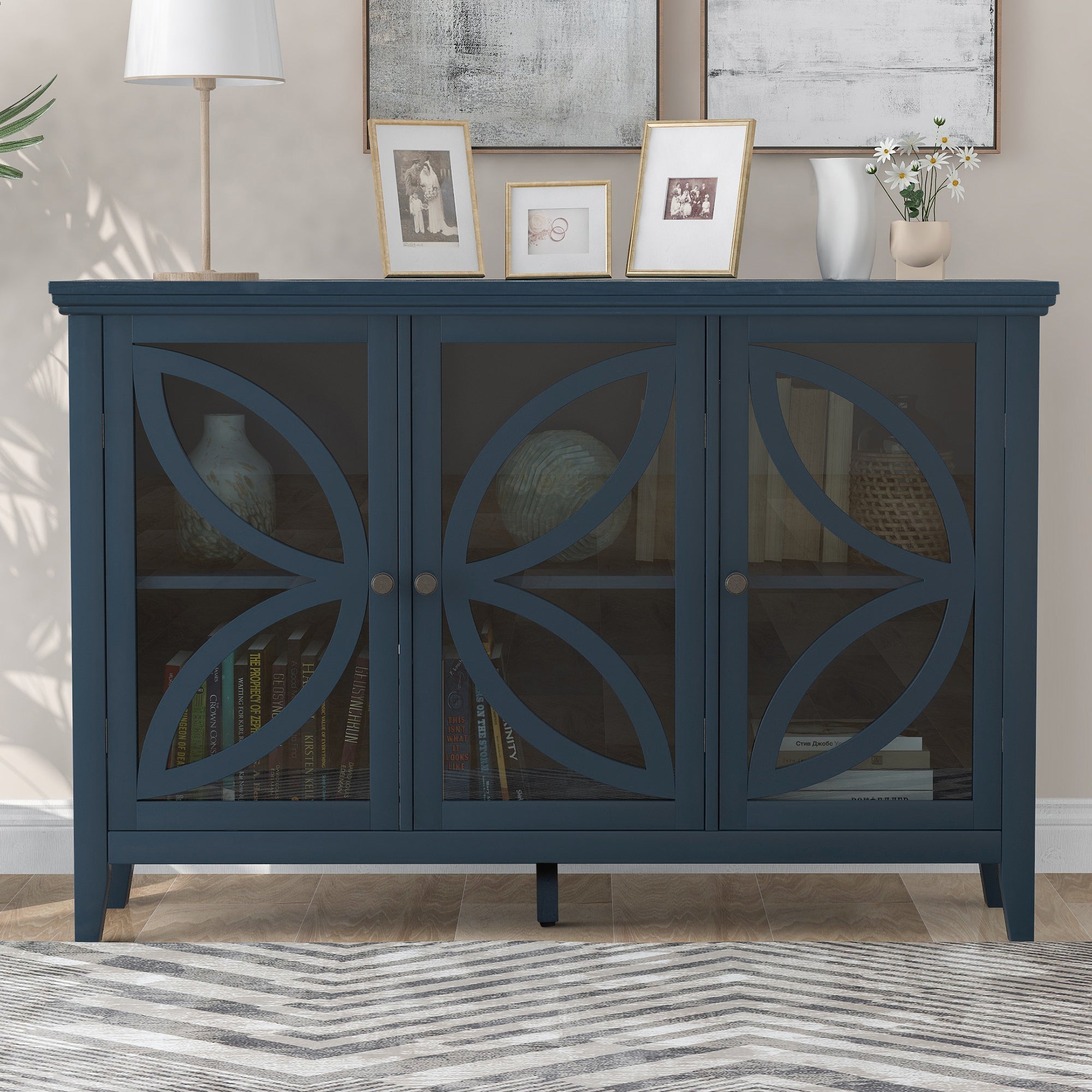 48-inch Wood Sideboard with Adjustable Shelf