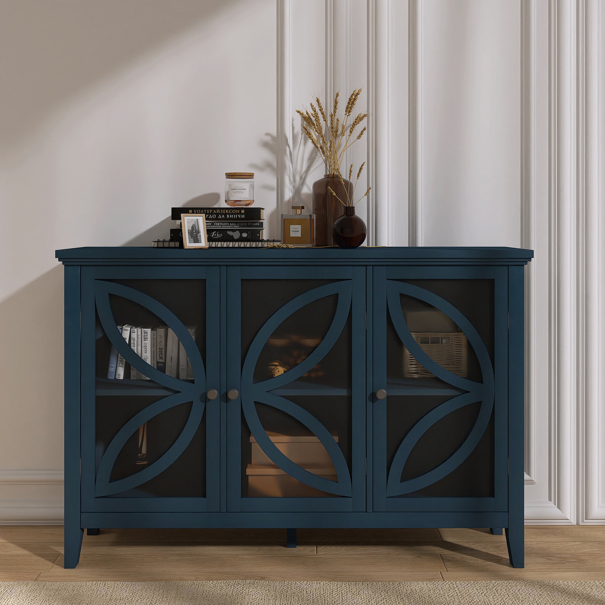 48-inch Wood Sideboard with Adjustable Shelf