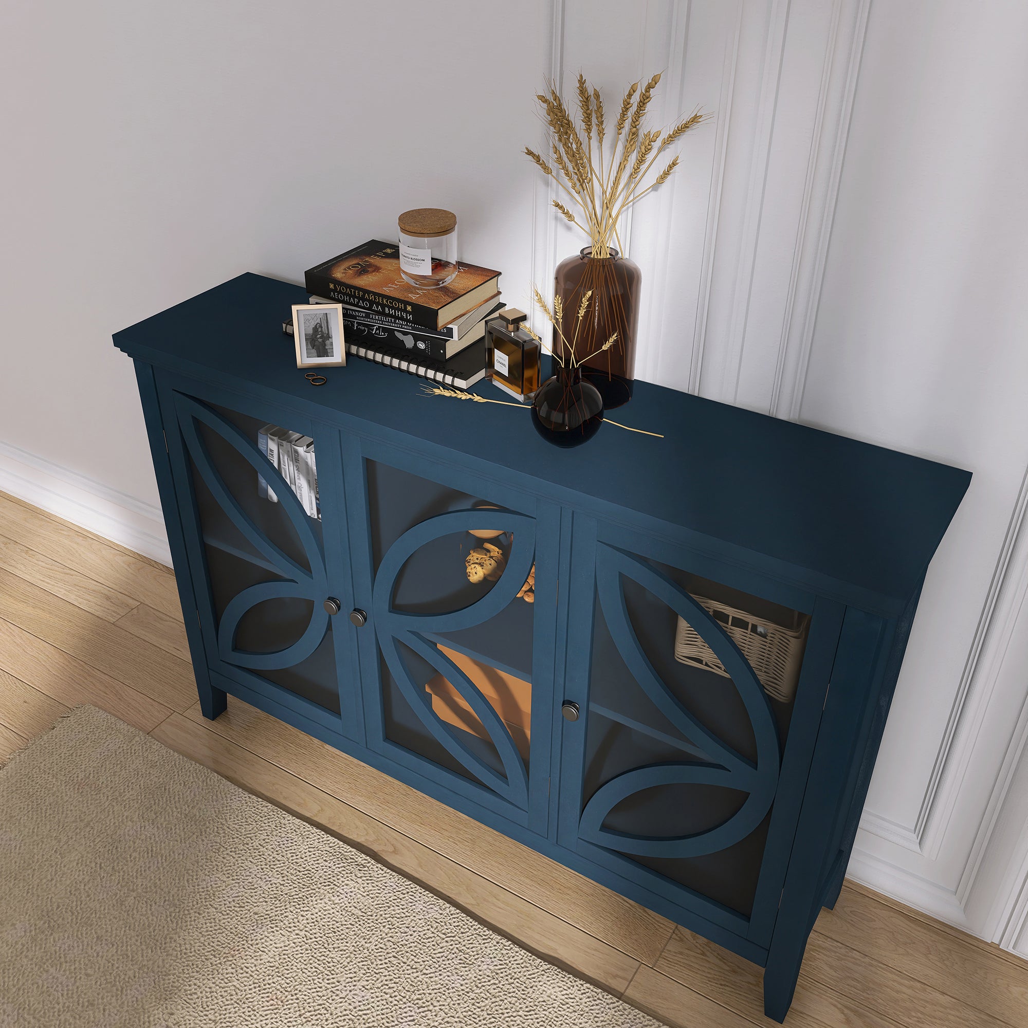 48-inch Wood Sideboard with Adjustable Shelf