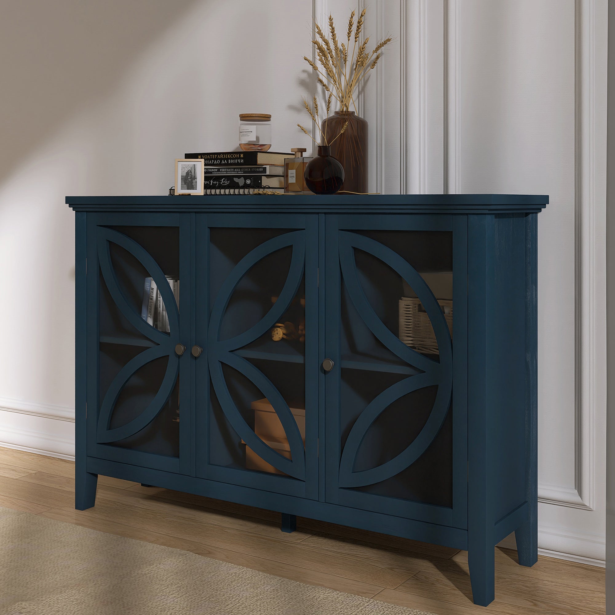 48-inch Wood Sideboard with Adjustable Shelf