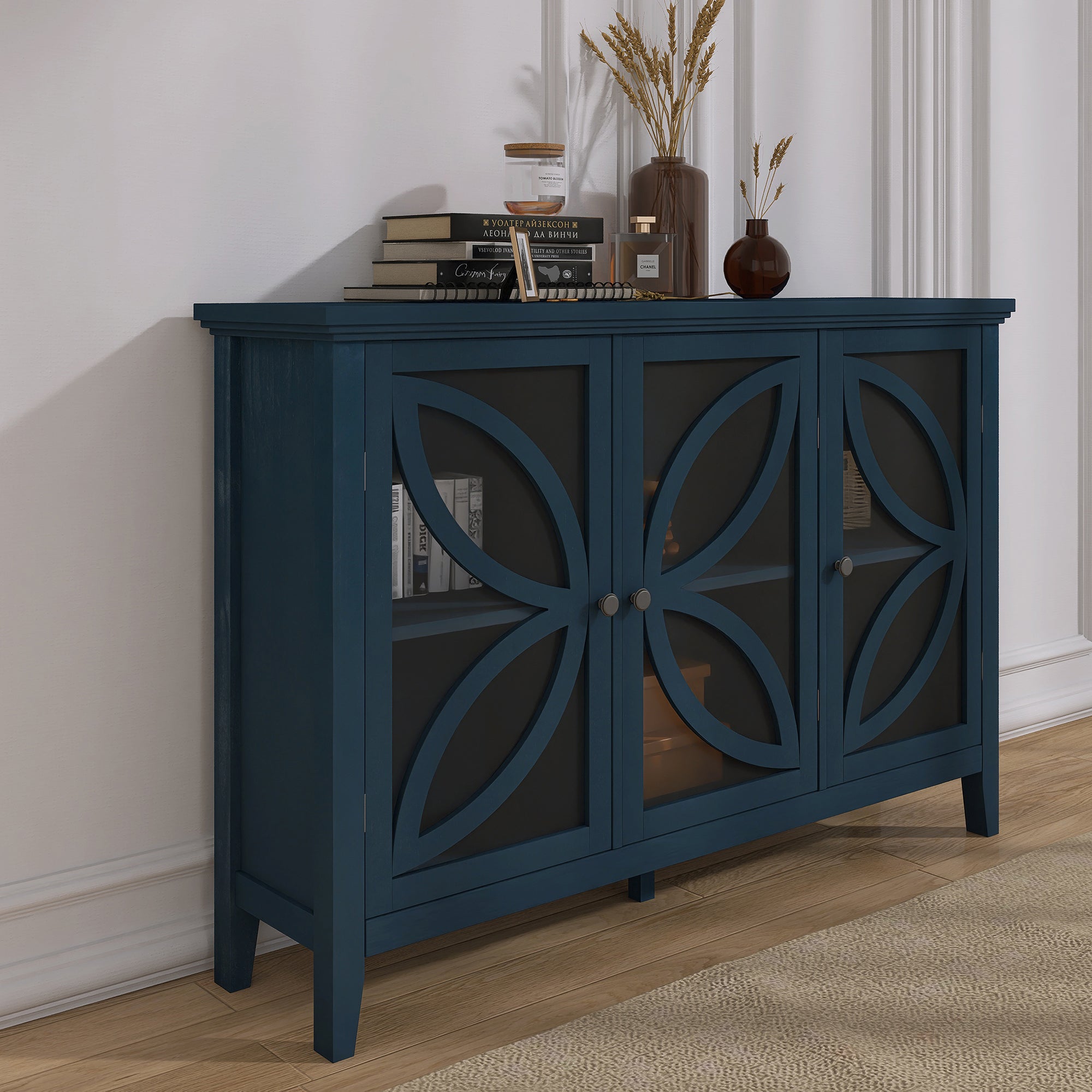 48-inch Wood Sideboard with Adjustable Shelf