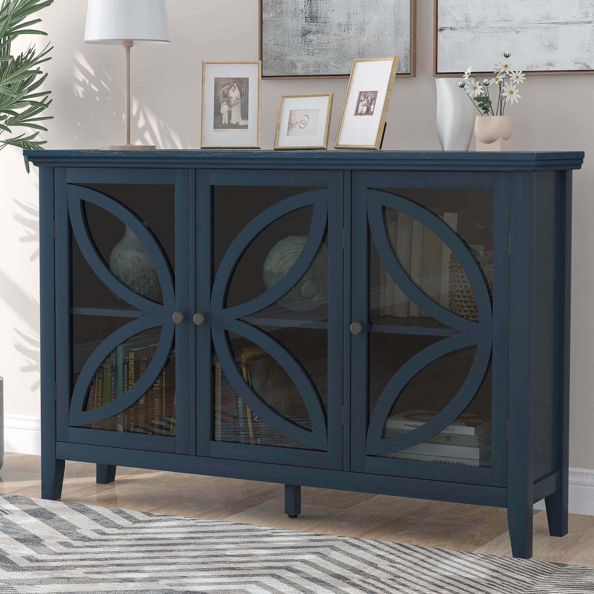48-inch Wood Sideboard with Adjustable Shelf