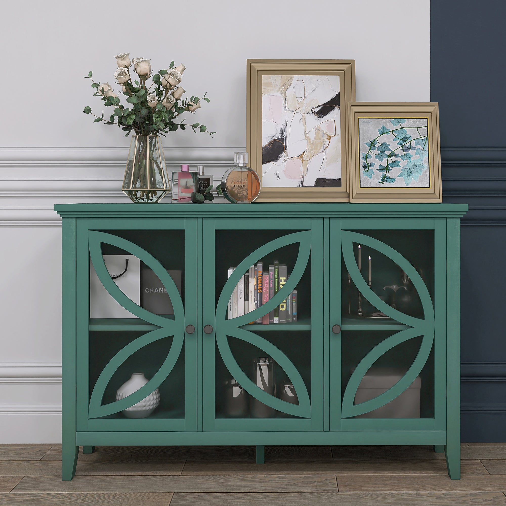 48-inch Wood Sideboard with Adjustable Shelf