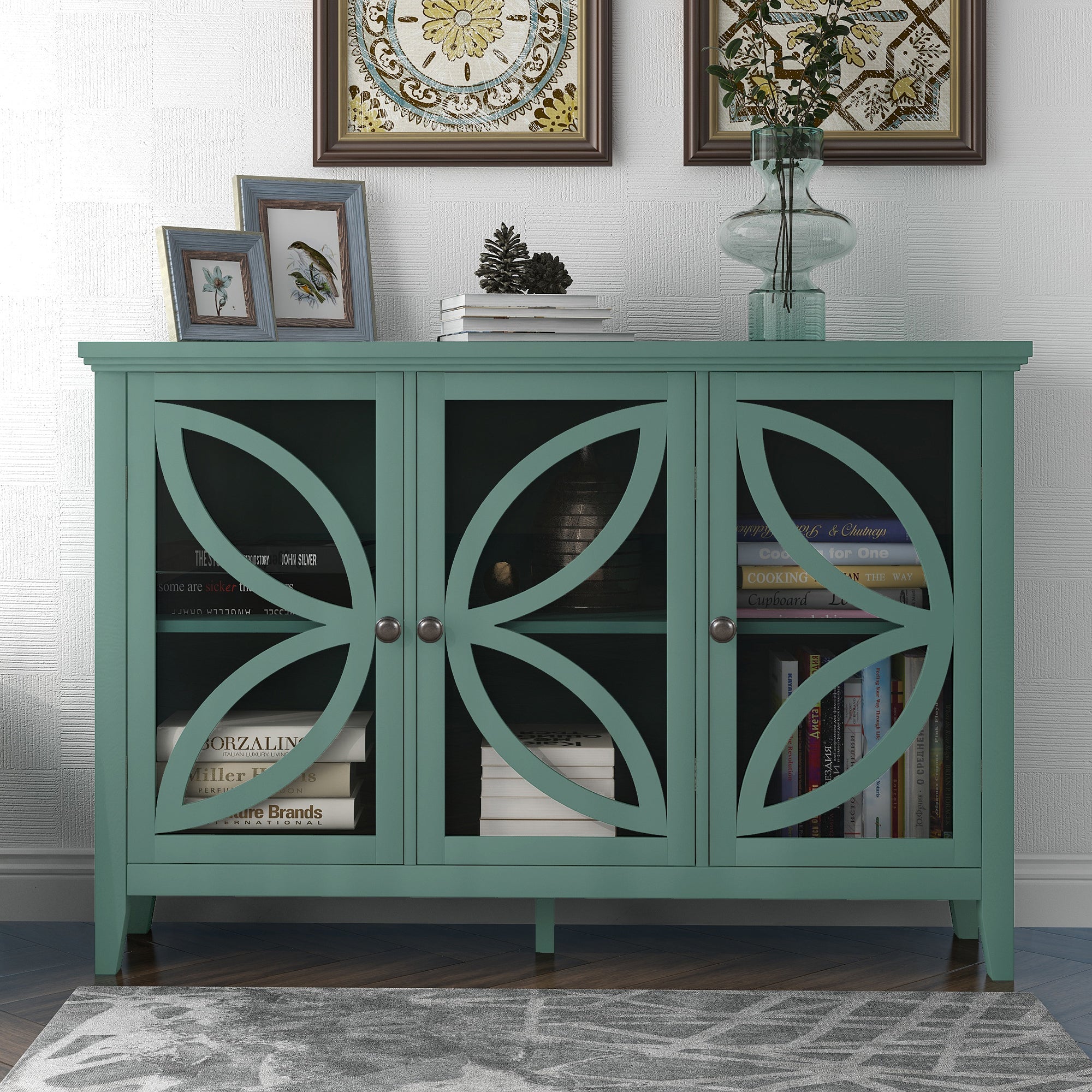 48-inch Wood Sideboard with Adjustable Shelf
