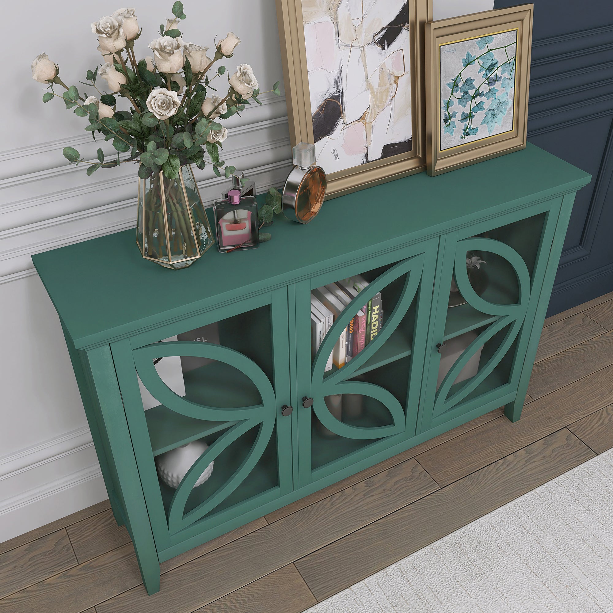 48-inch Wood Sideboard with Adjustable Shelf