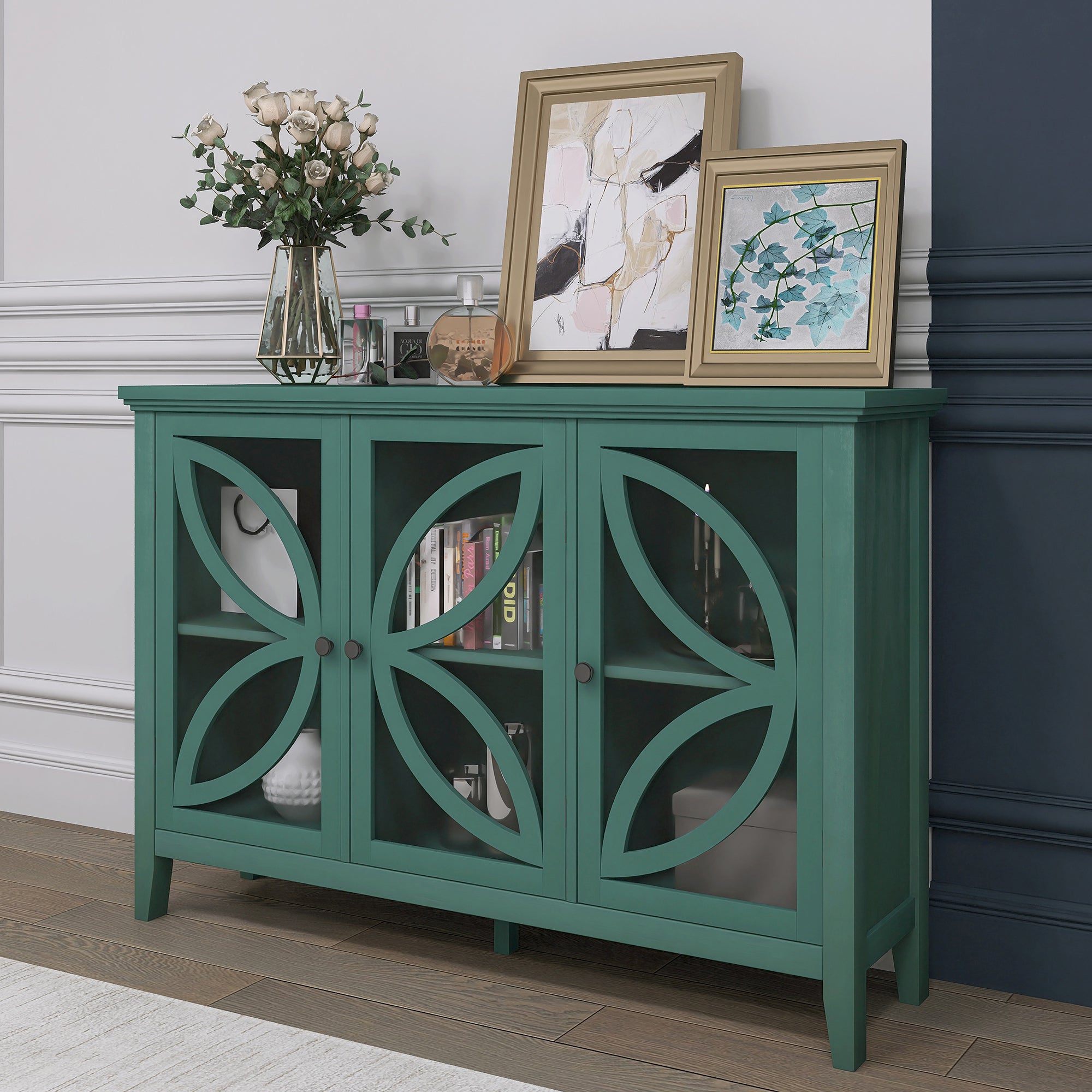 48-inch Wood Sideboard with Adjustable Shelf