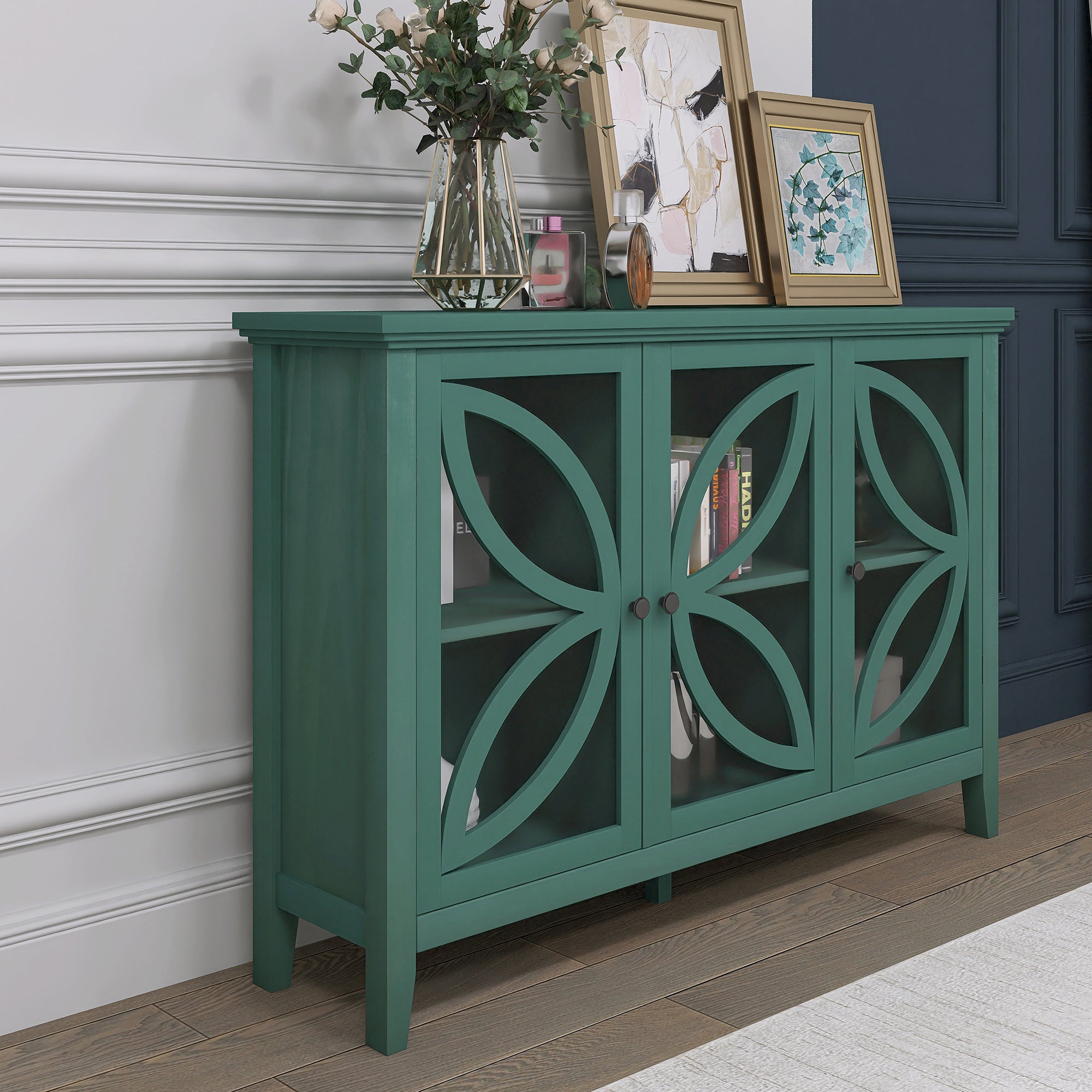 48-inch Wood Sideboard with Adjustable Shelf