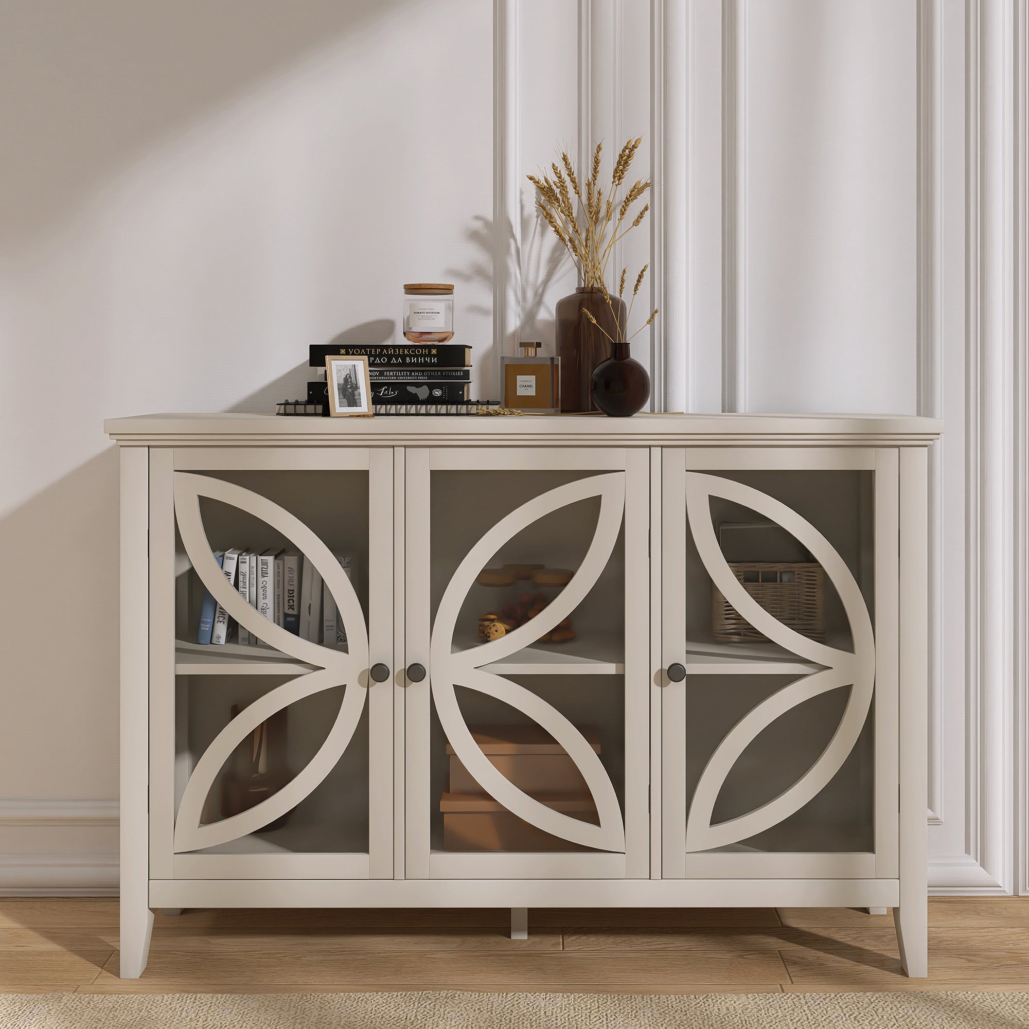 48-inch Wood Sideboard with Adjustable Shelf