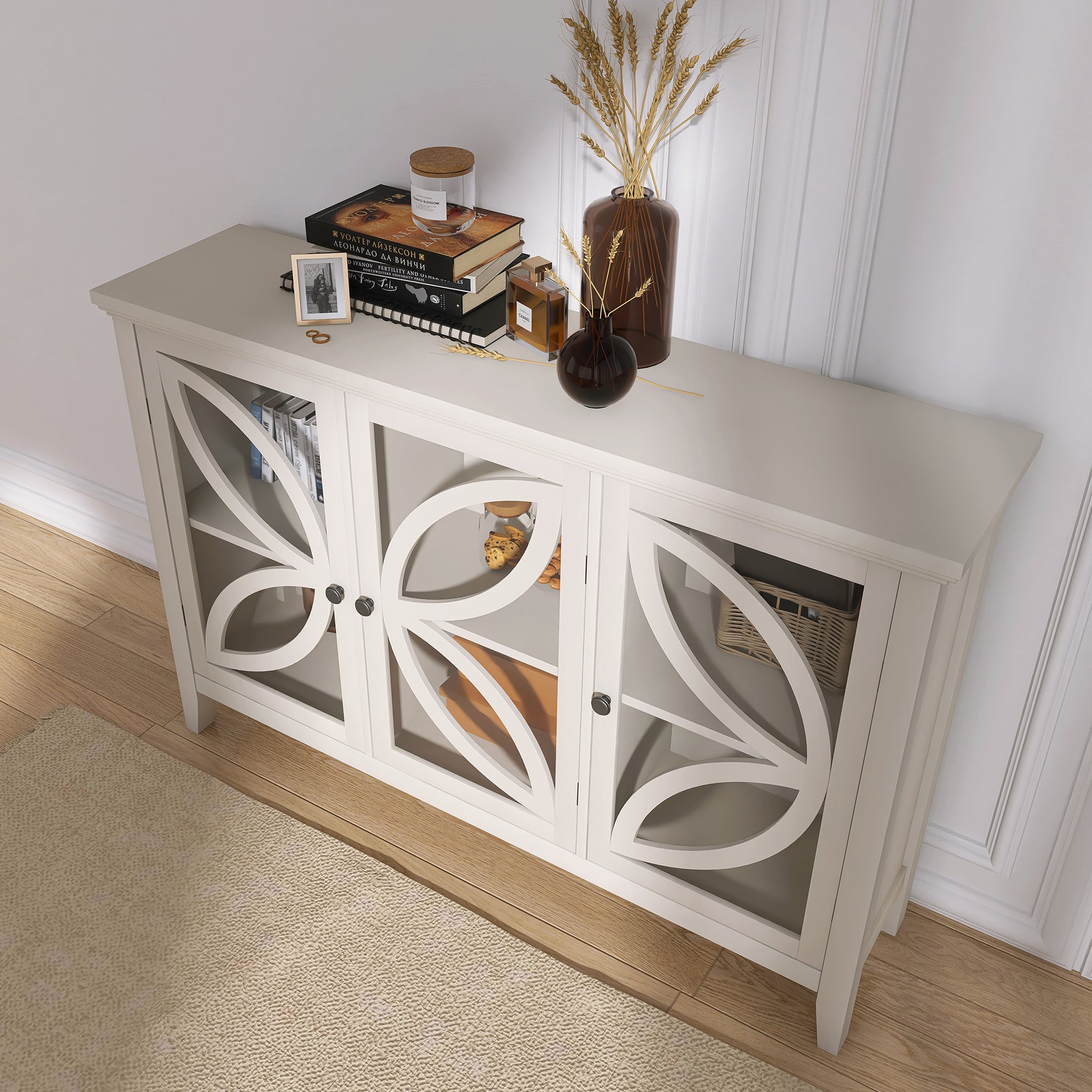 48-inch Wood Sideboard with Adjustable Shelf