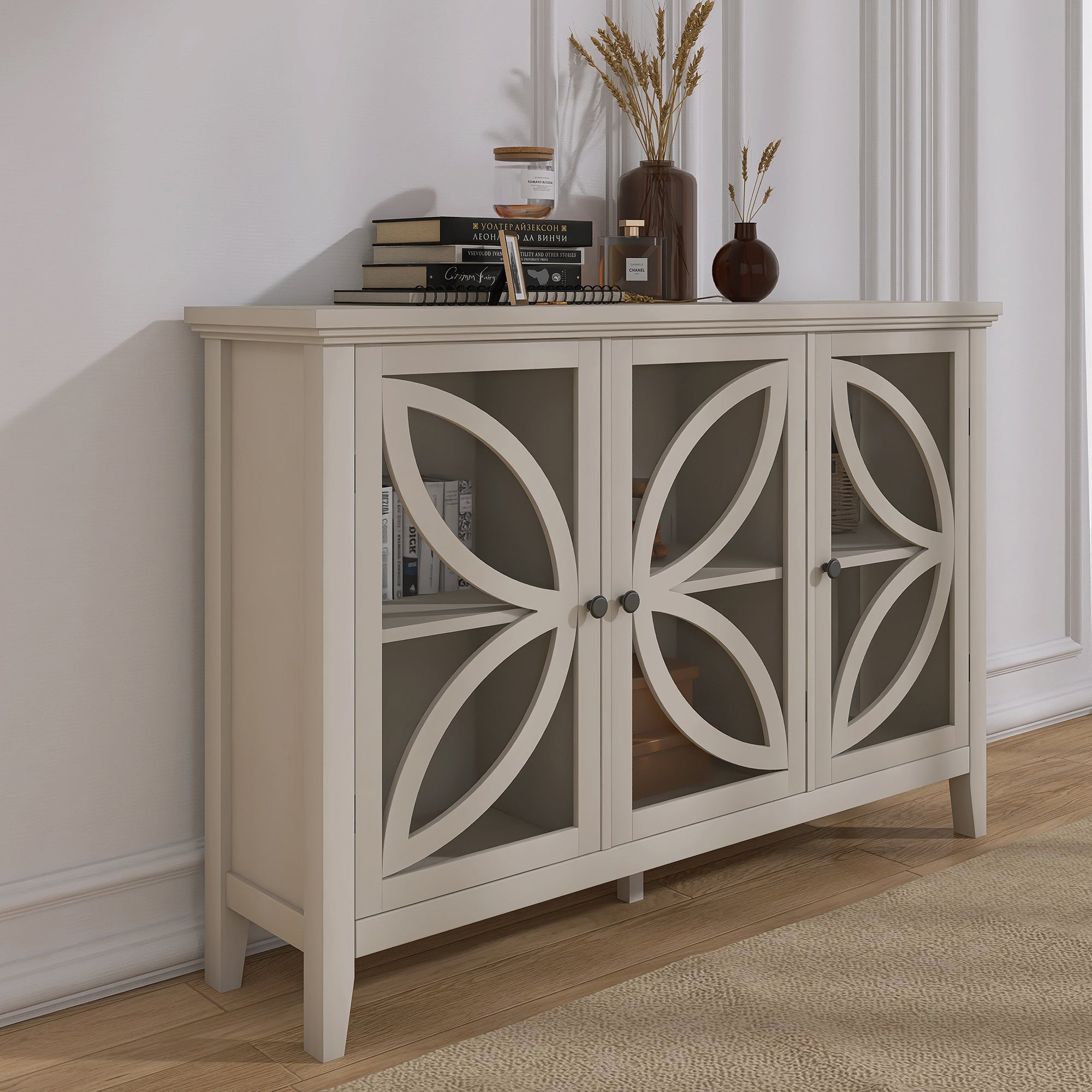 48-inch Wood Sideboard with Adjustable Shelf
