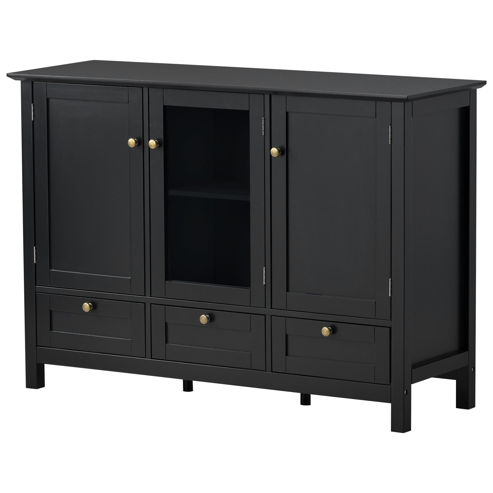 45-inch Wood Sideboard with 2 Doors and 3 Drawers