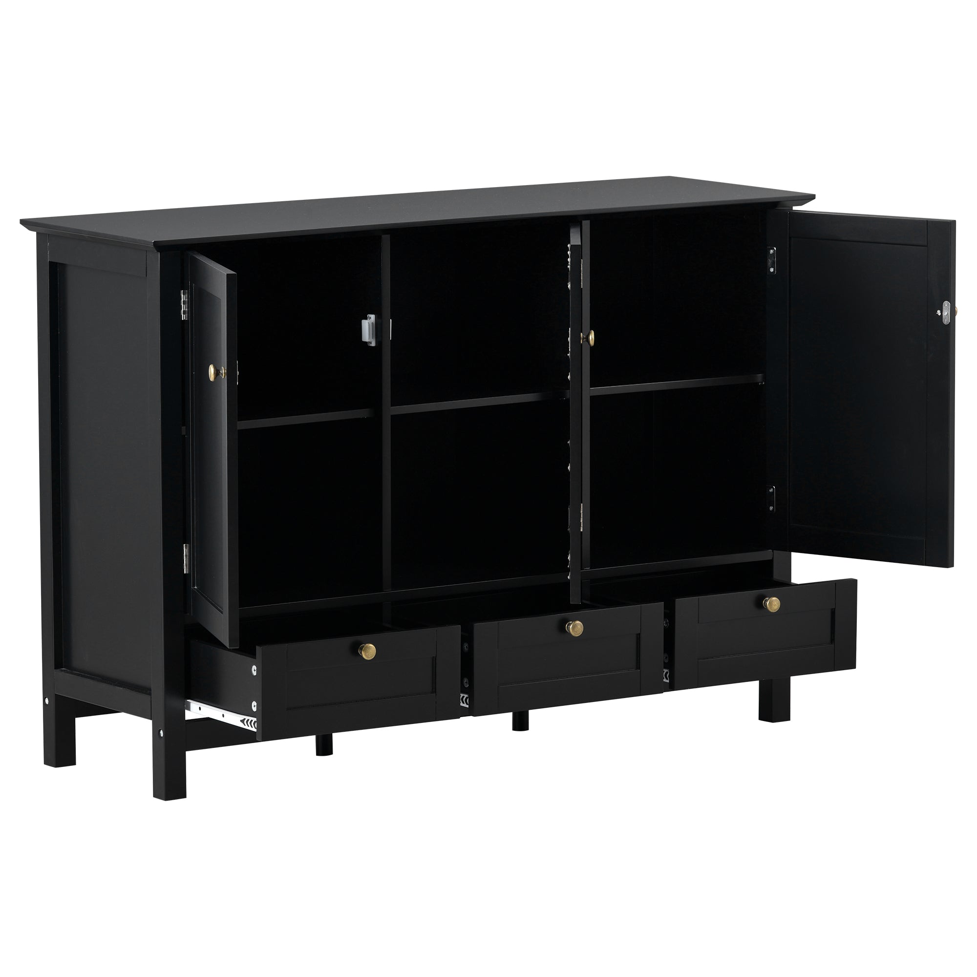 45-inch Wood Sideboard with 2 Doors and 3 Drawers