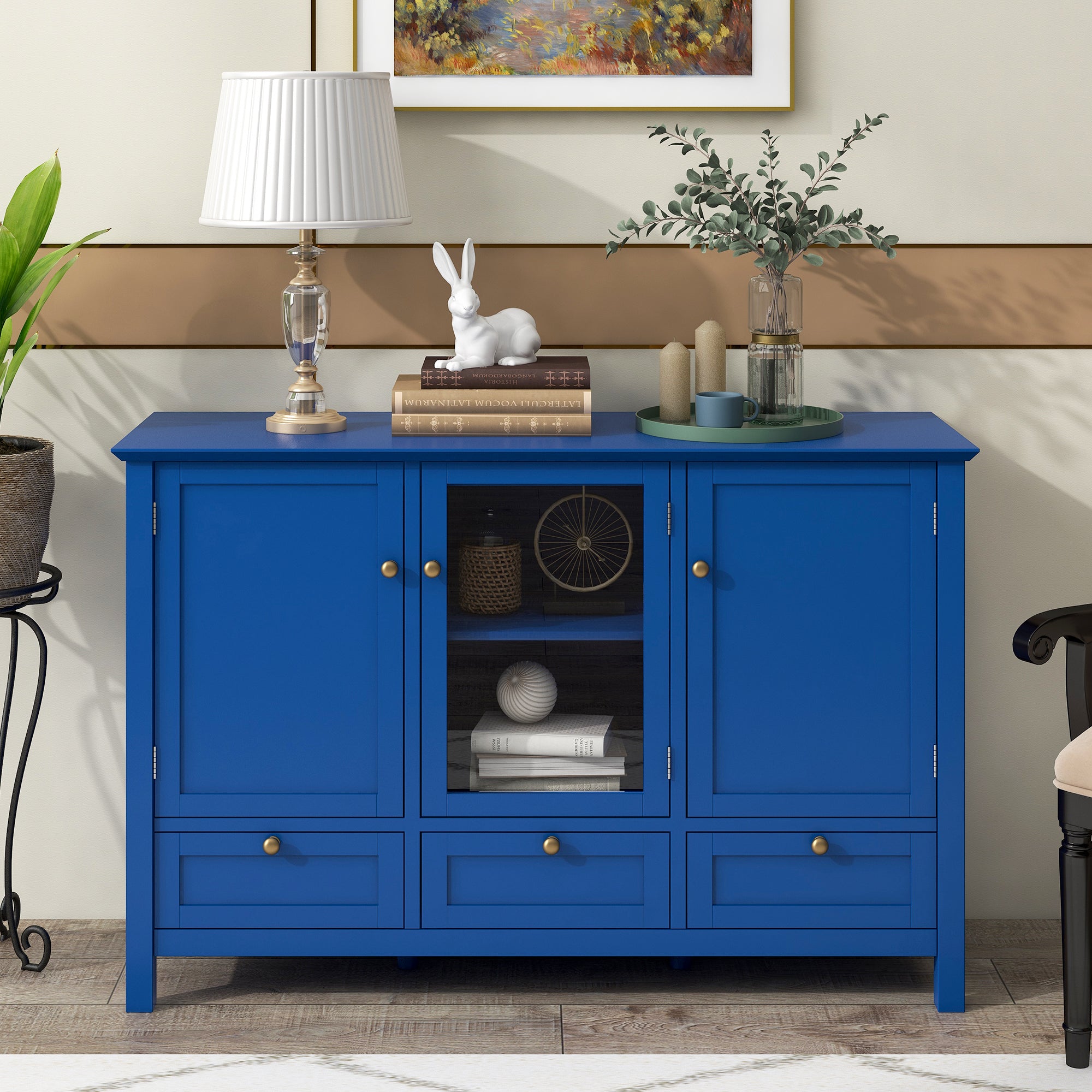 45-inch Wood Sideboard with 2 Doors and 3 Drawers