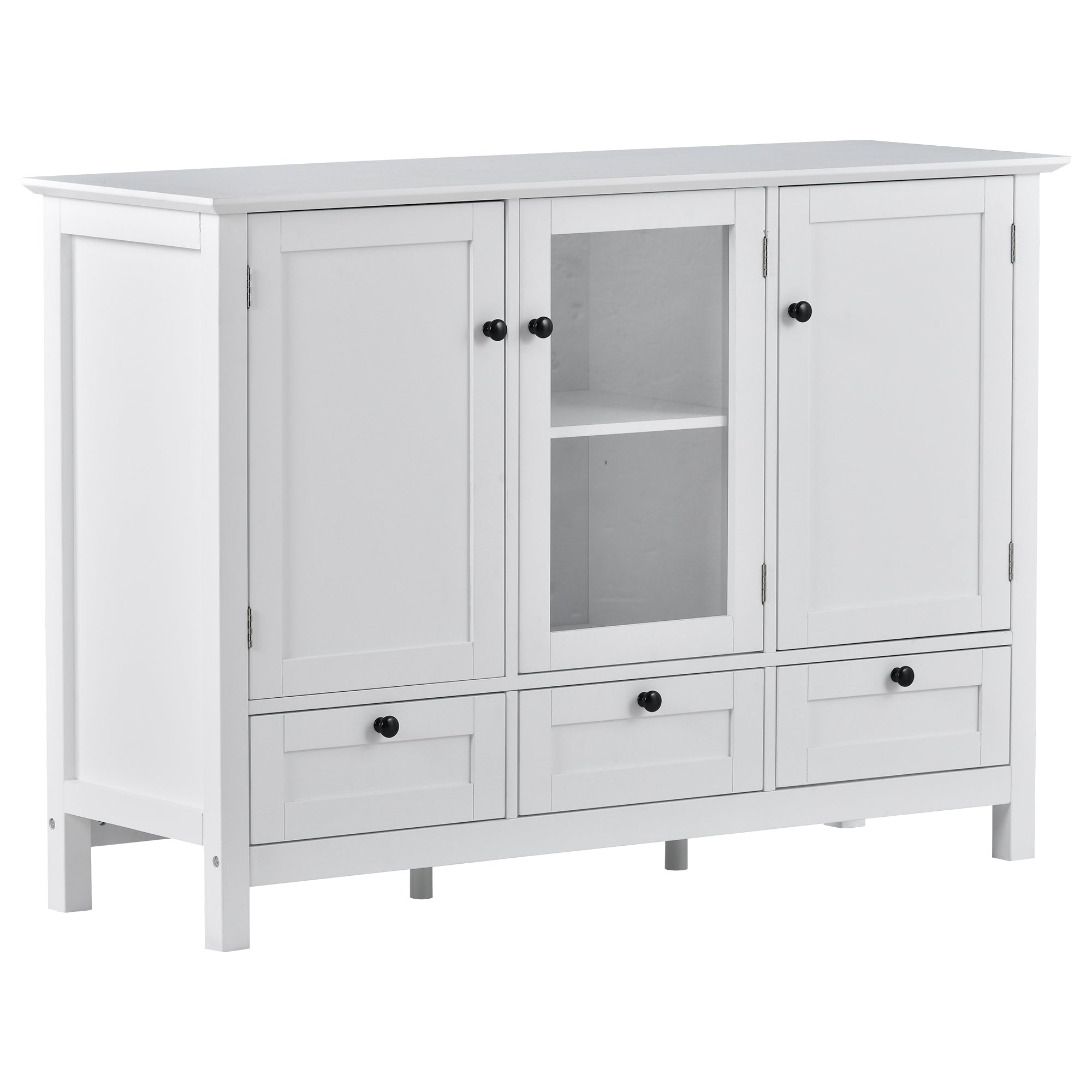 45-inch Wood Sideboard with 2 Doors and 3 Drawers