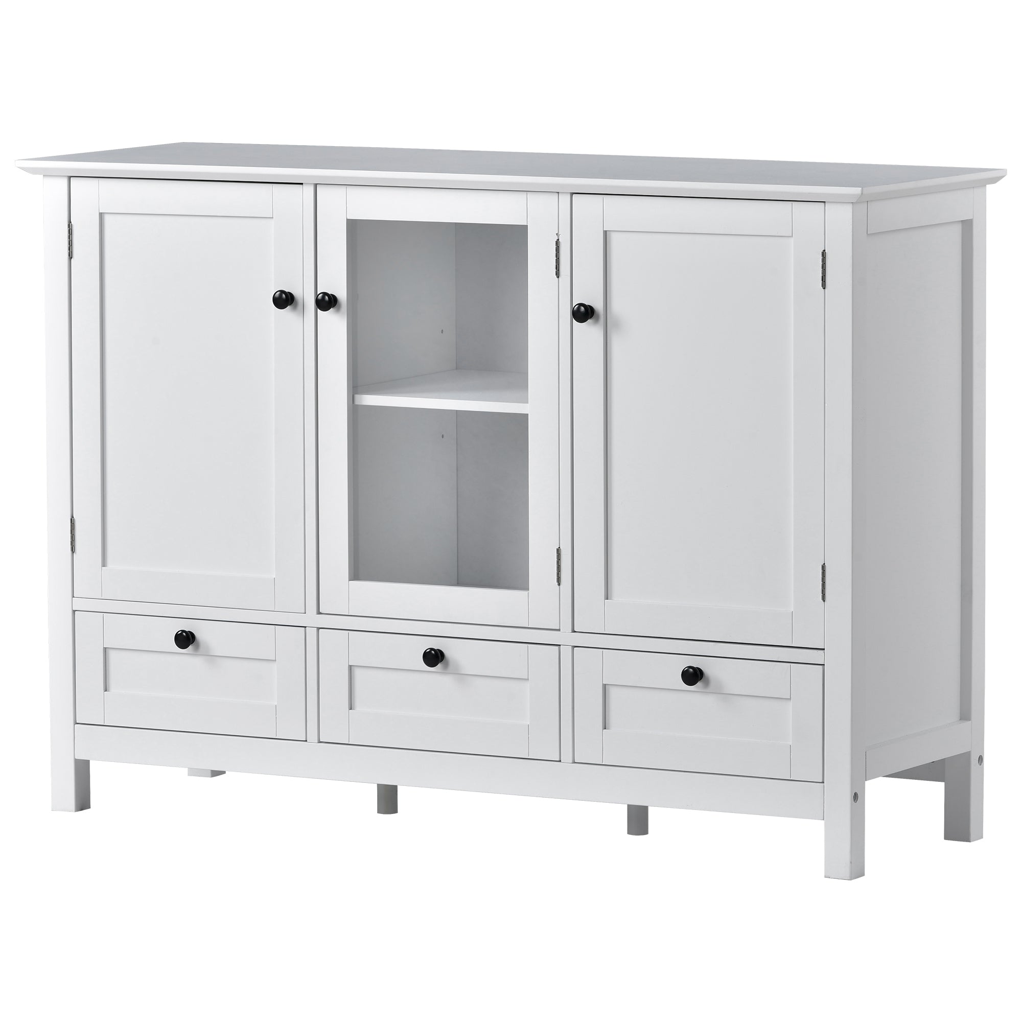 45-inch Wood Sideboard with 2 Doors and 3 Drawers