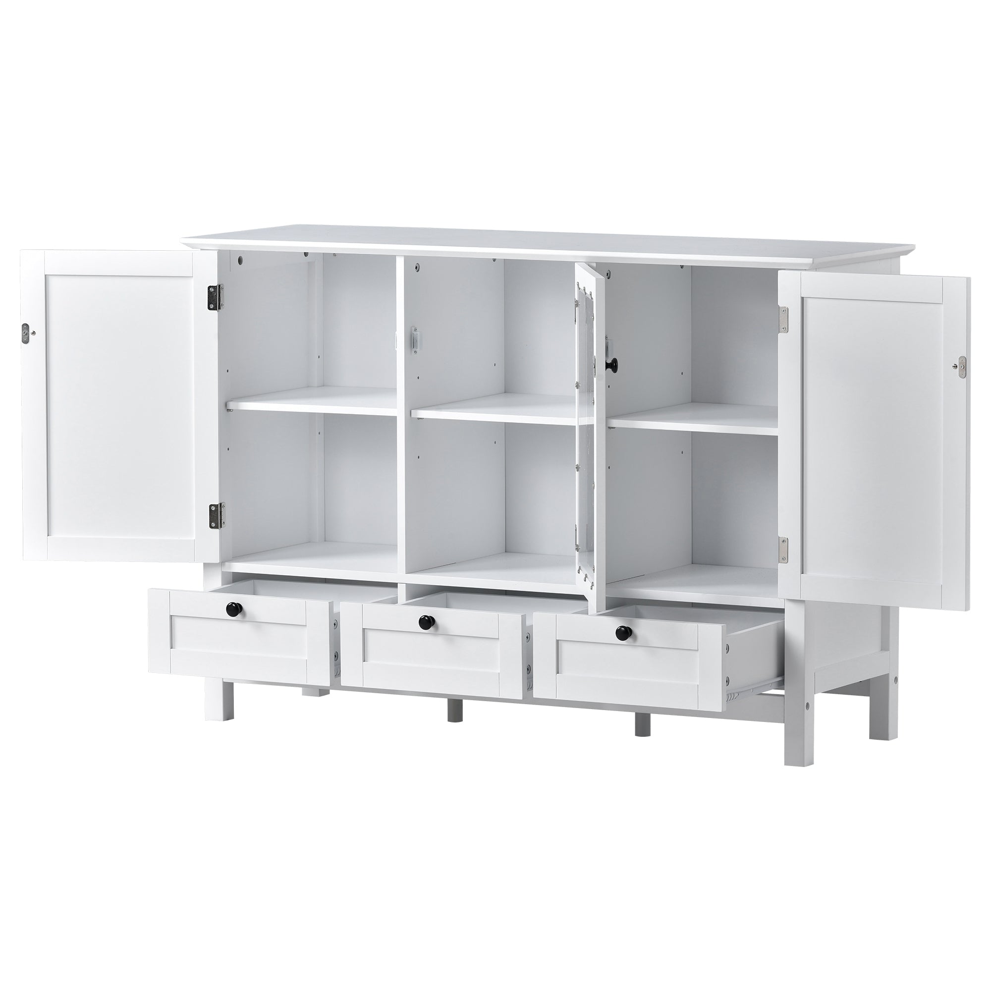 45-inch Wood Sideboard with 2 Doors and 3 Drawers