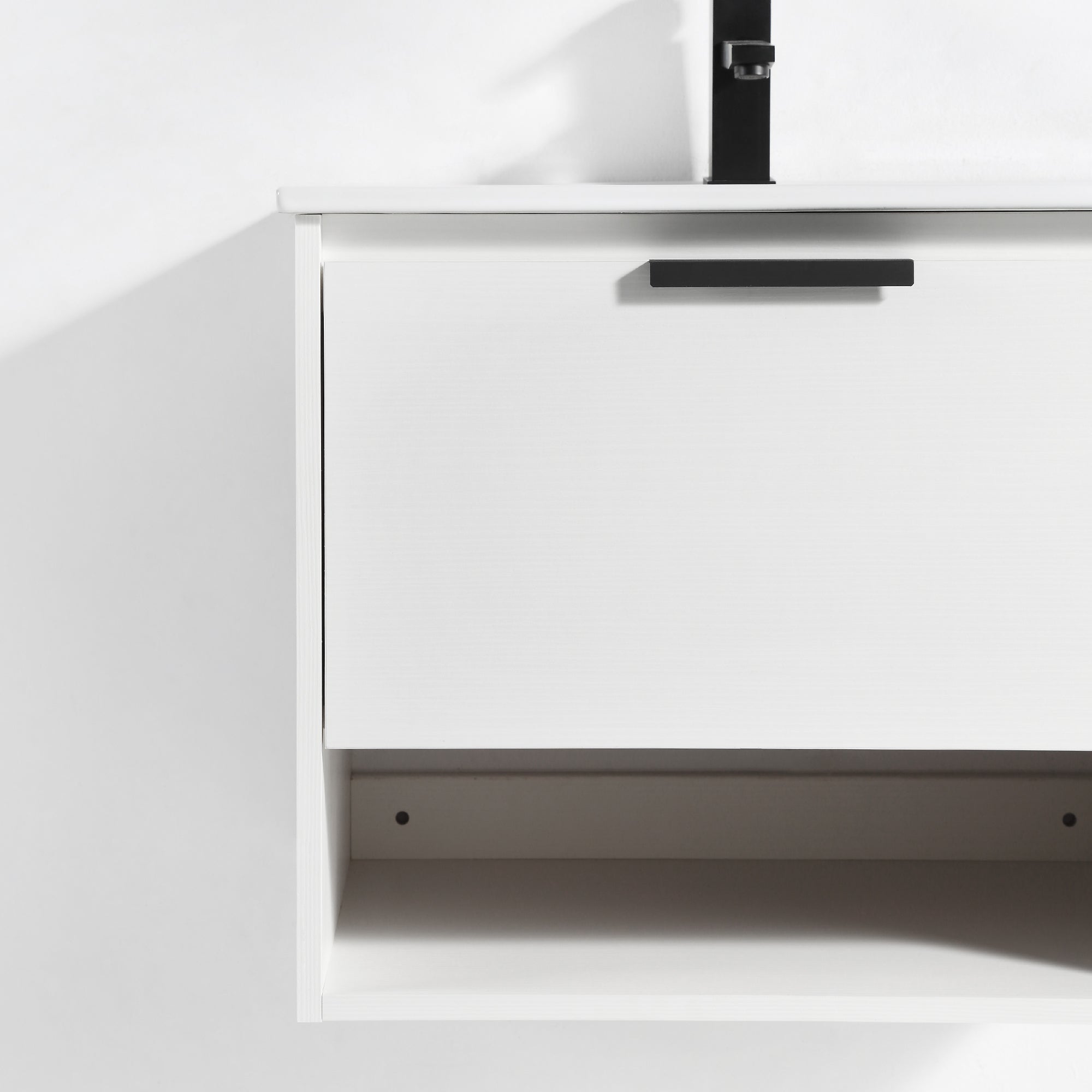 24 in. W x 18 in. D x 20 in. H Bath Vanity Set in White with Ceramic Vanity Top in White with White Basin