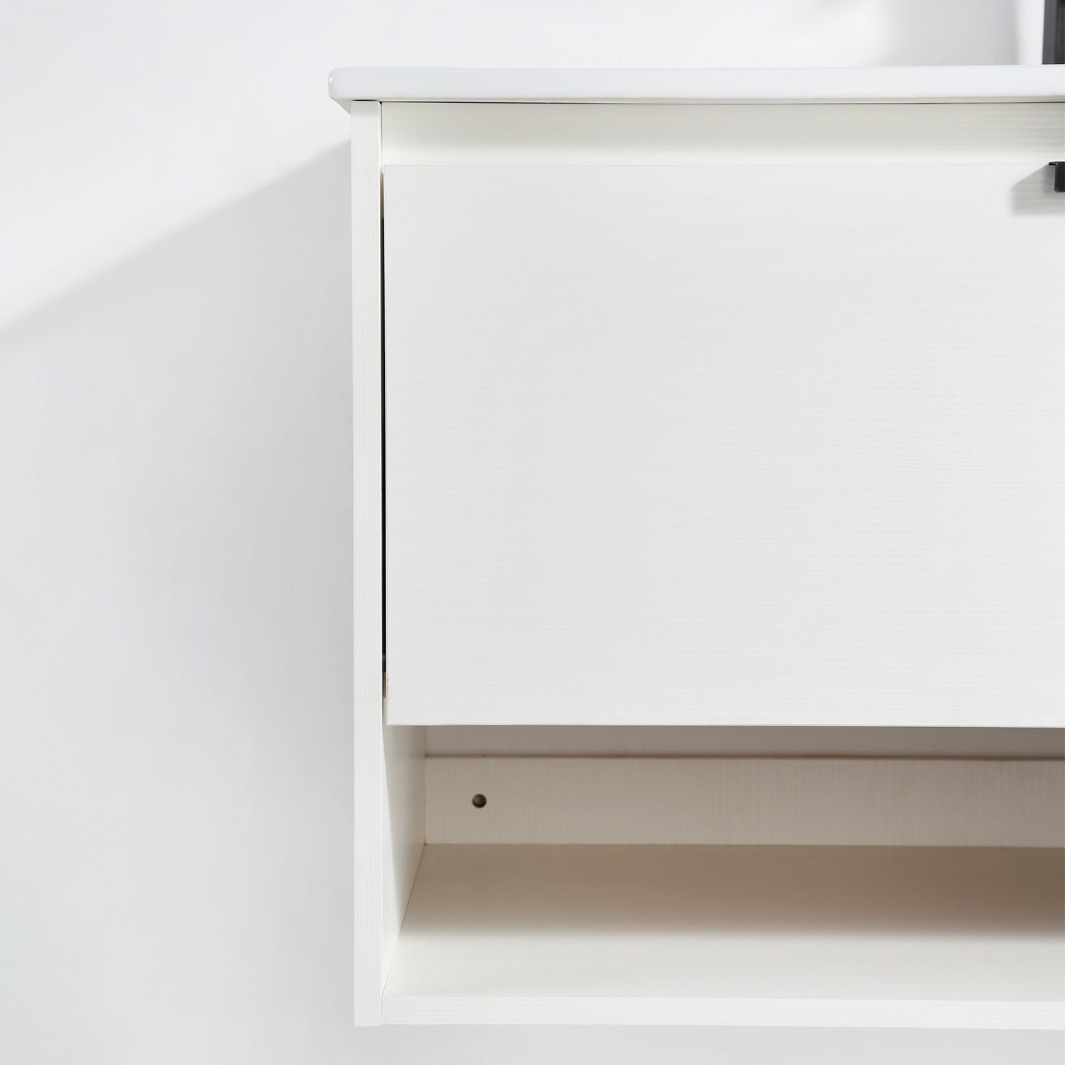 36 in. W x 18 in. D x 20 in. H Bath Vanity Set in White with Ceramic Vanity Top in White with White Basin