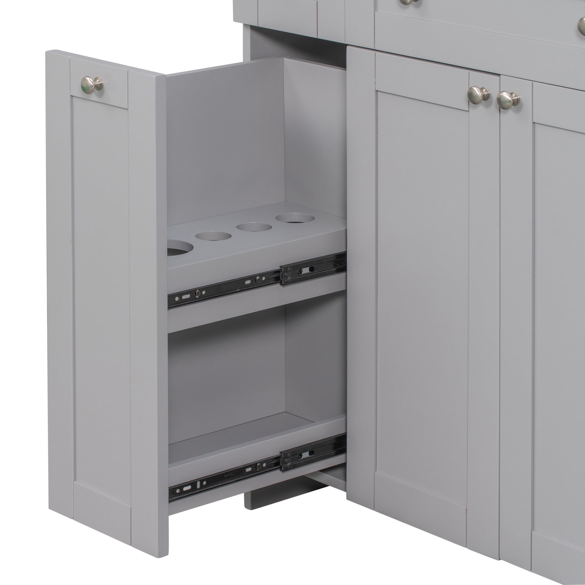 30 inch Freestanding Bath Vanity in Grey with White Resin Top