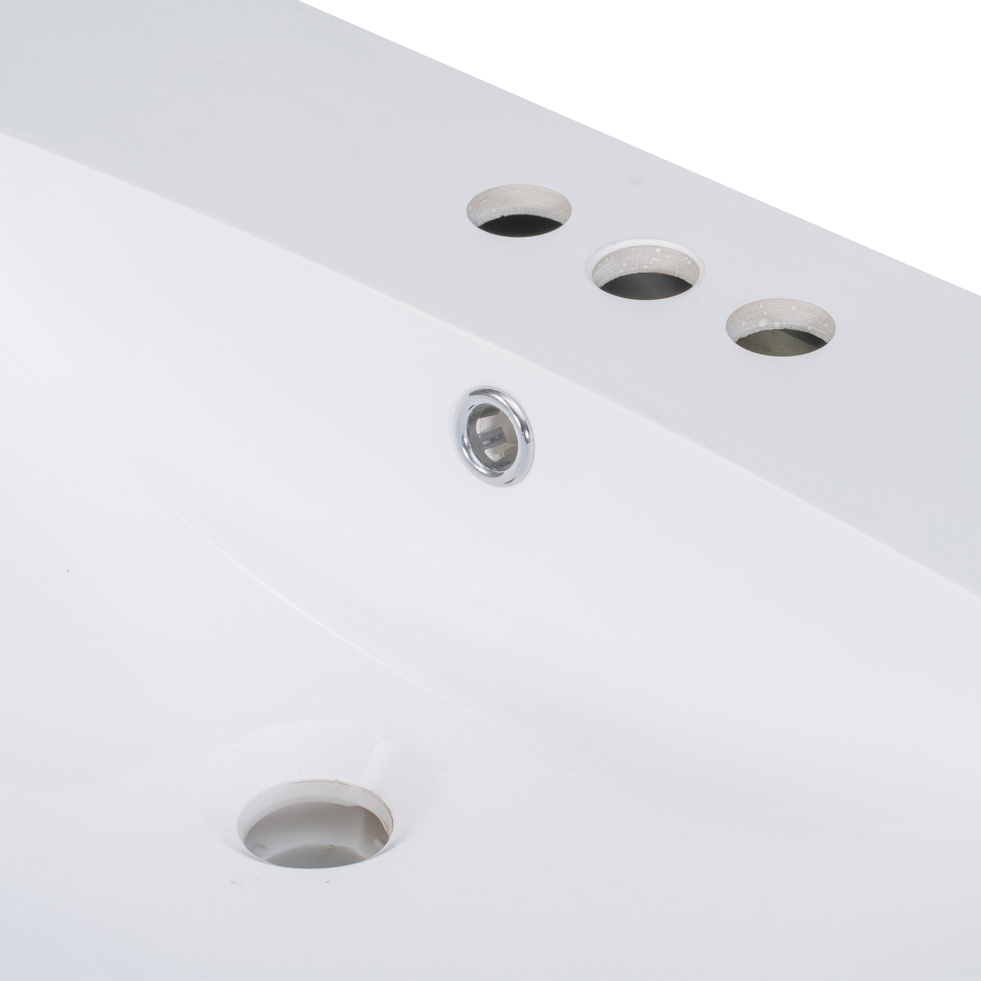 30 inch Freestanding Bath Vanity in Grey with White Resin Top