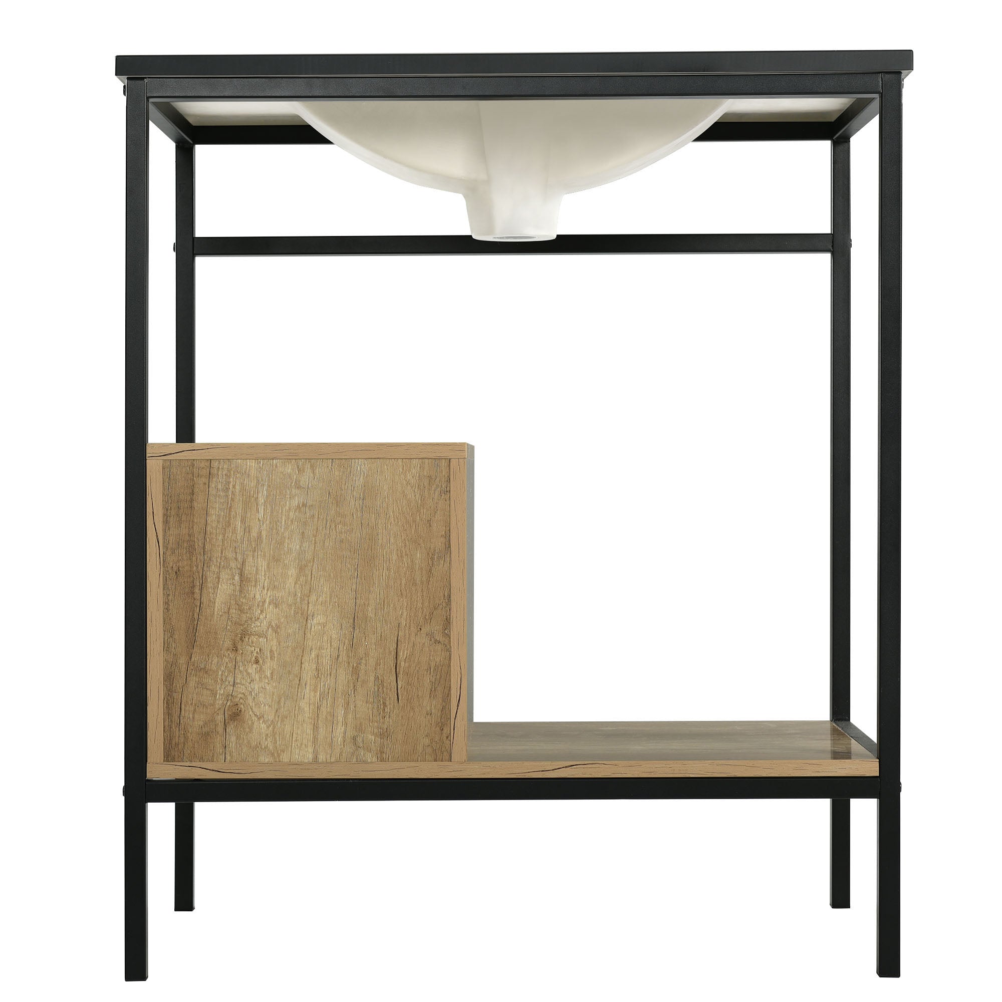 30 in. Freestanding Bath Vanity in Black with Black Cultured Marble Top