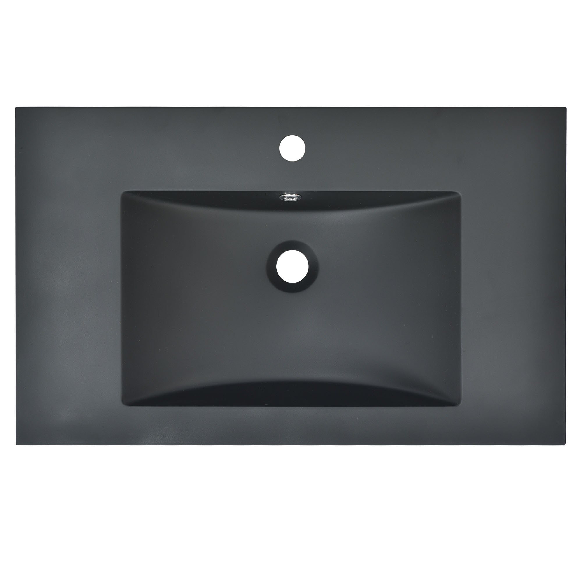 30 in. Freestanding Bath Vanity in Black with Black Cultured Marble Top